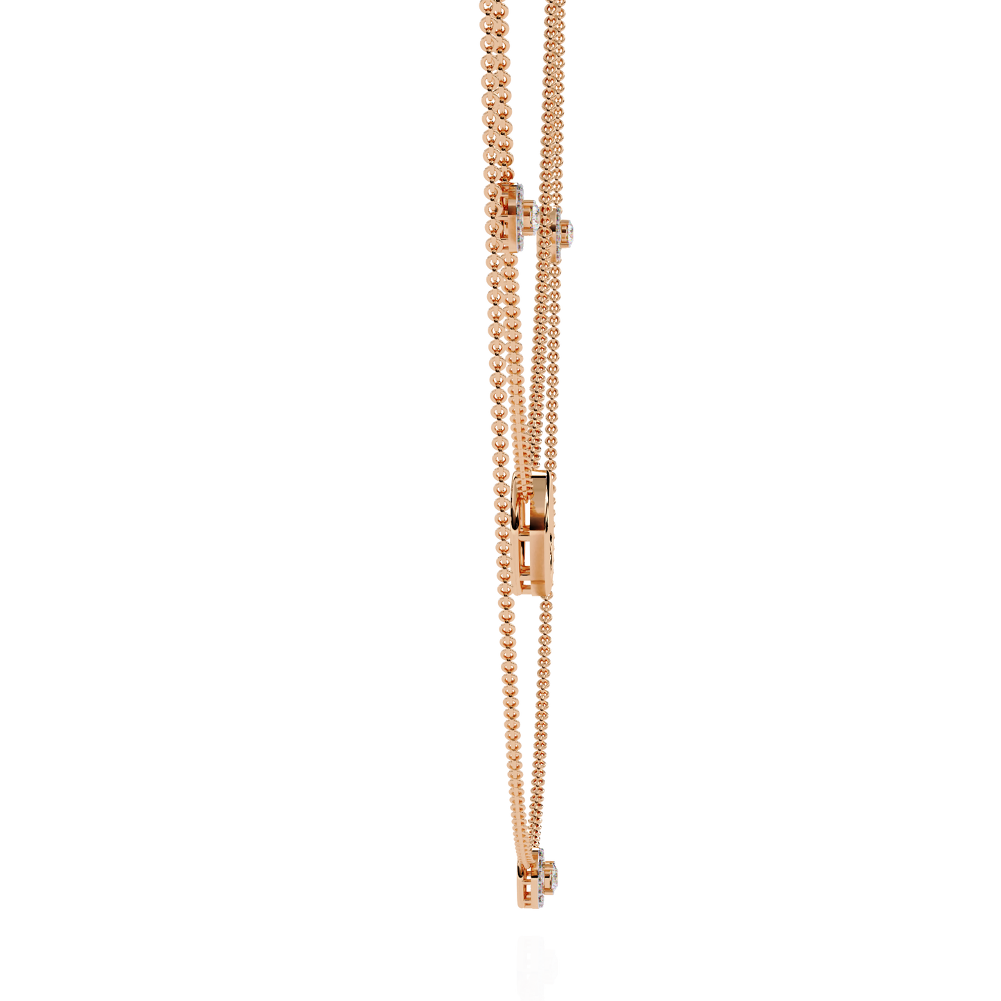 Twin Layer with Circle Center Diamond Necklace