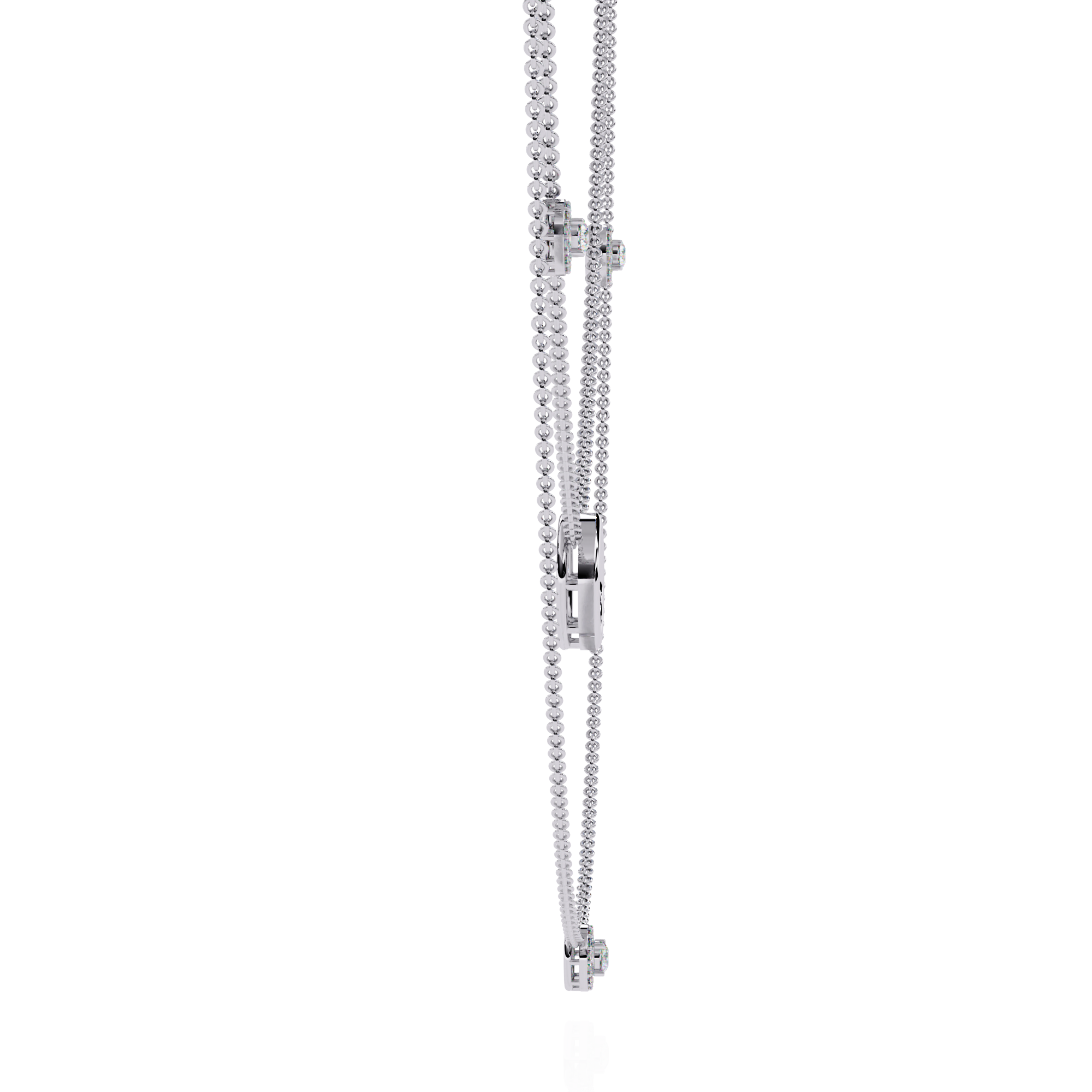 Twin Layer with Circle Center Diamond Necklace
