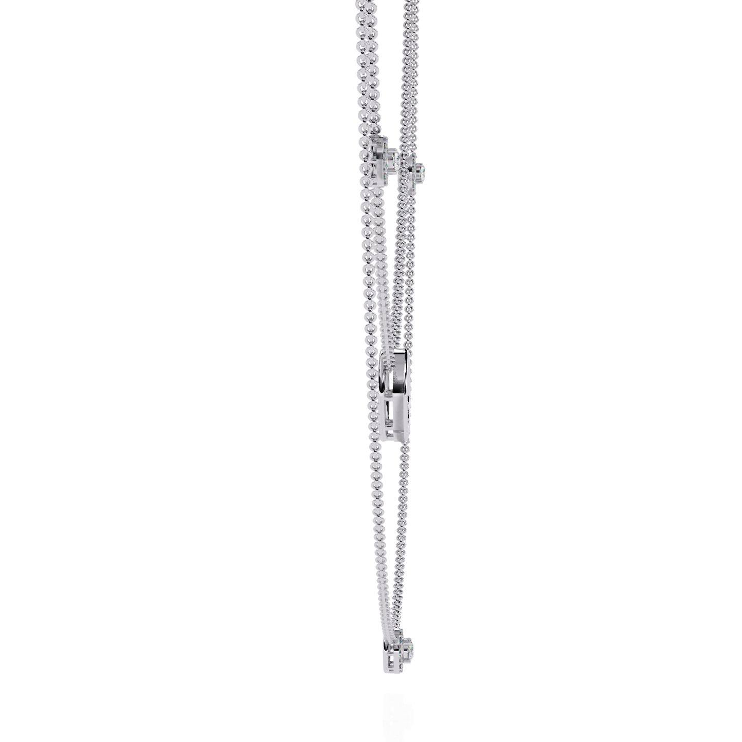 Twin Layer with Circle Center Diamond Necklace