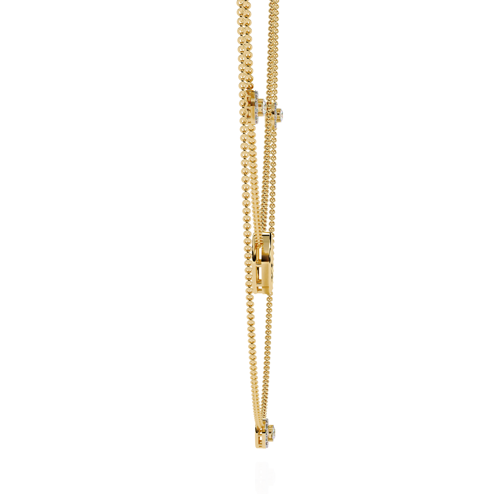 Twin Layer with Circle Center Diamond Necklace