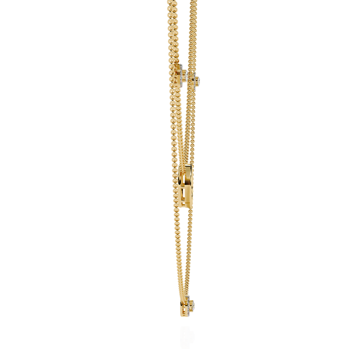 Twin Layer with Circle Center Diamond Necklace
