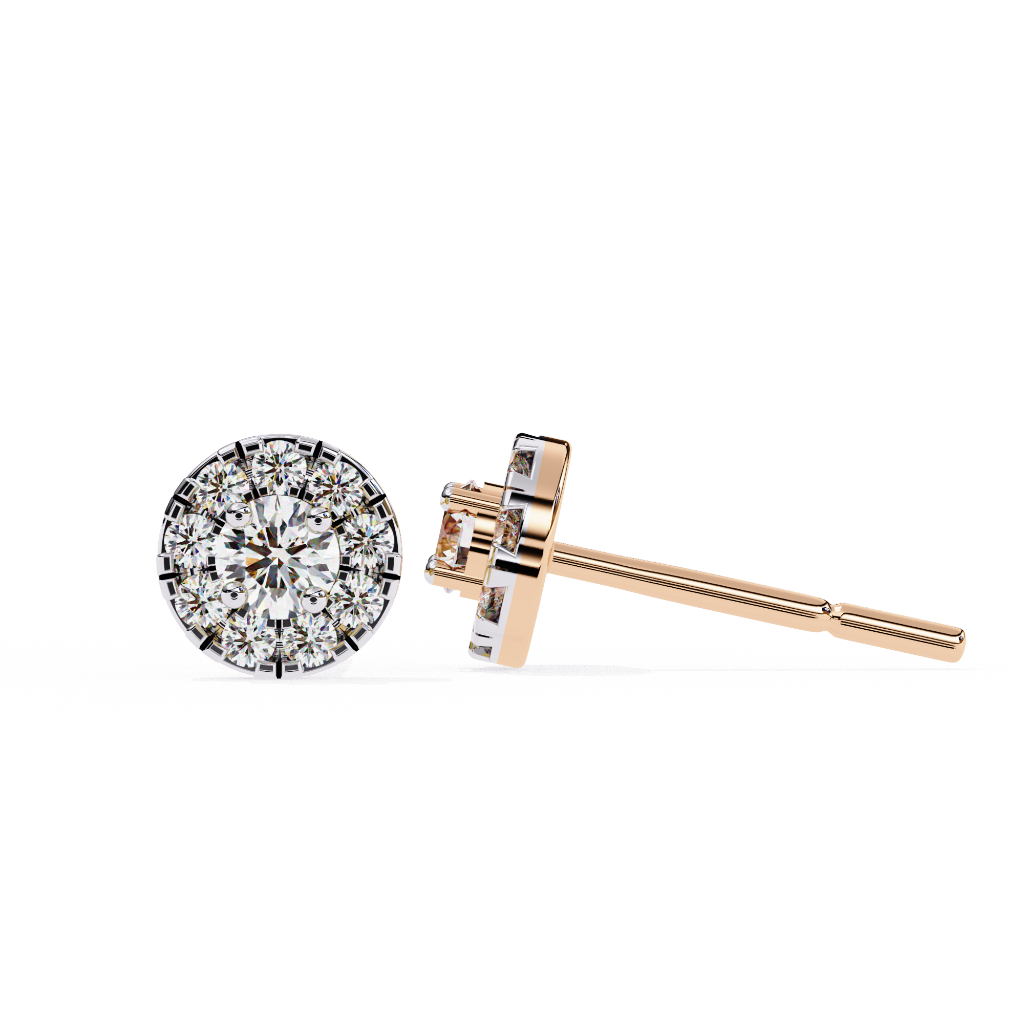 Halo Lab Grown Diamond Stud Earrings