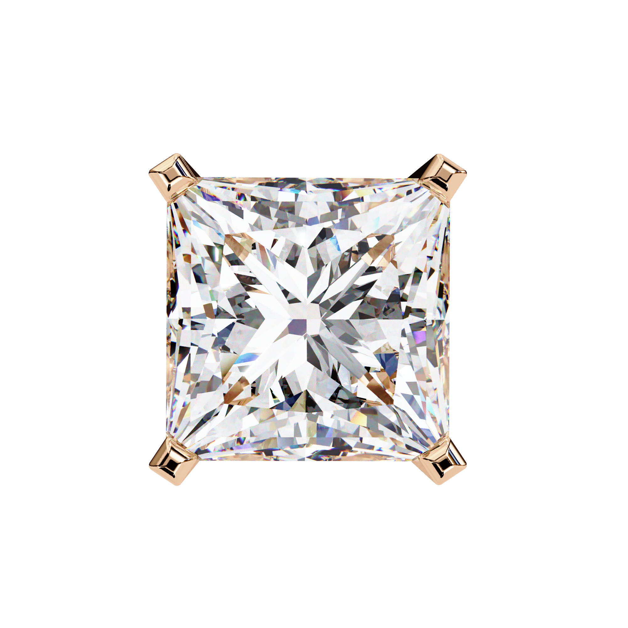 Princess Cut Lab Grown Diamond Stud Earrings