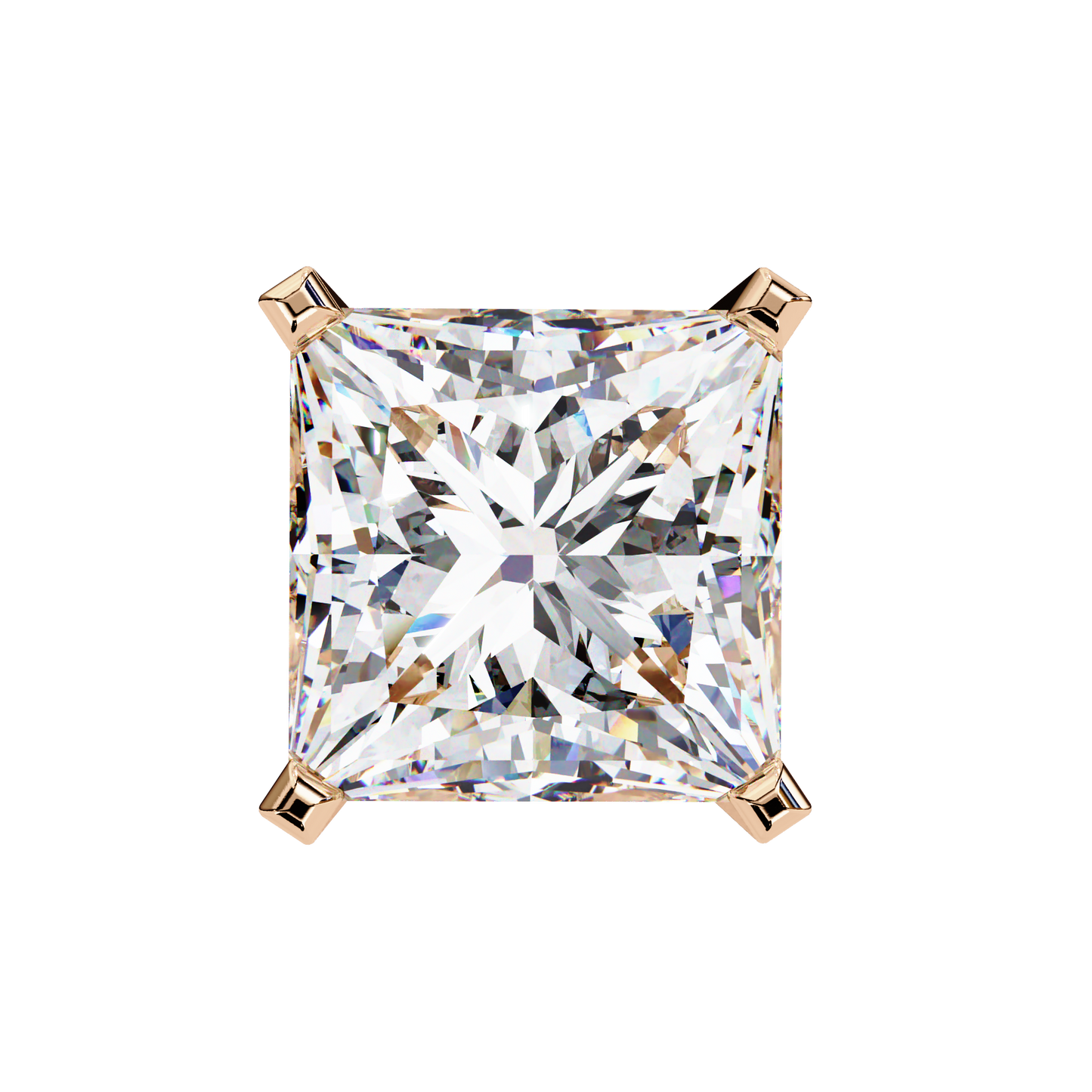 Princess Cut Lab Grown Diamond Stud Earrings