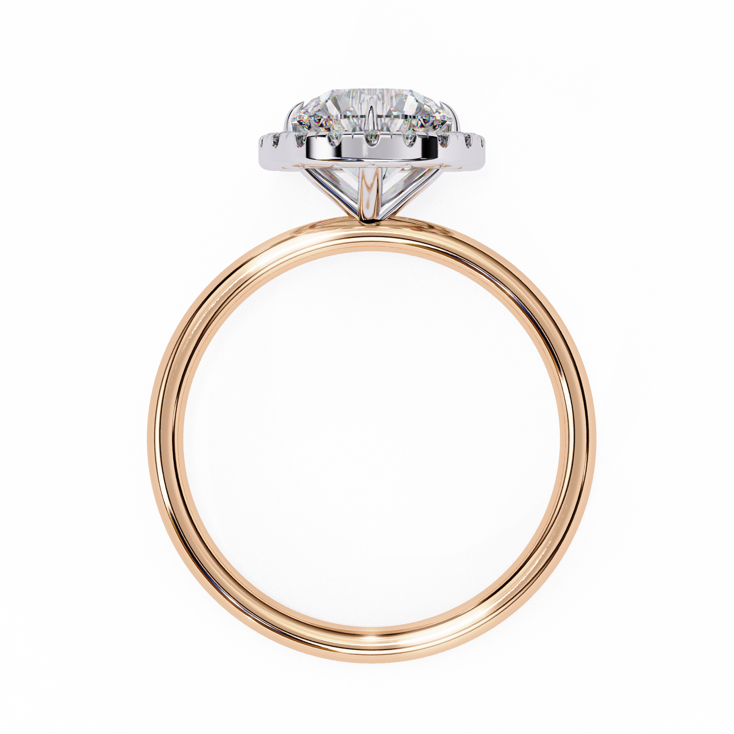 Lab Grown Round Diamond Halo Engagement Rings