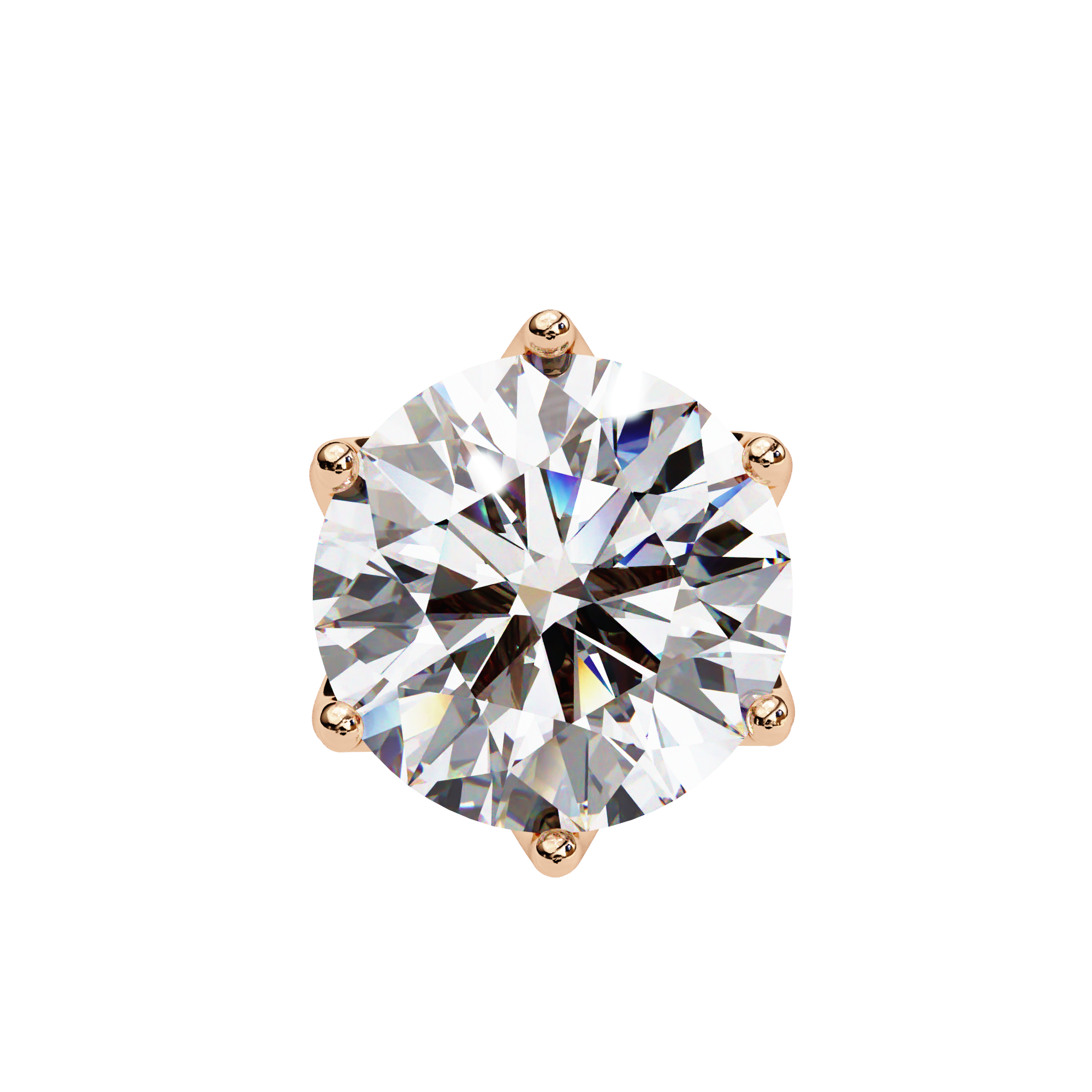 6 PRONG ROUND DIAMOND STUD EARRING