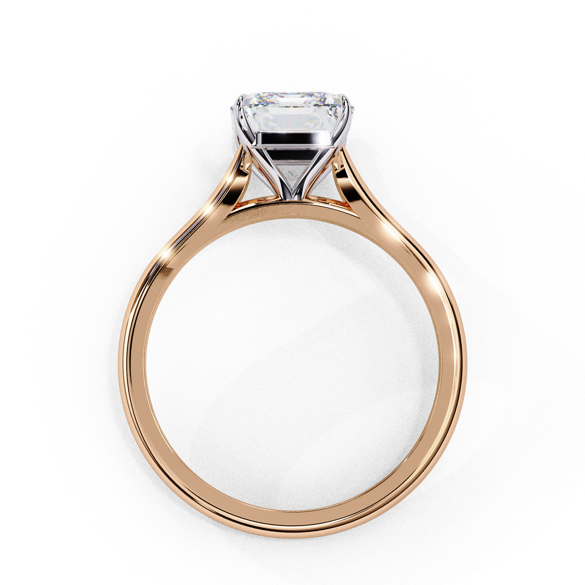 Emerald Lab Grown Diamond Solitaire Ring