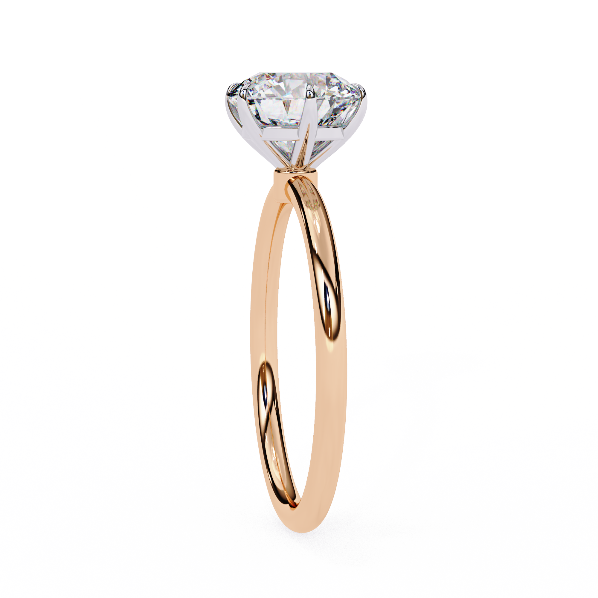 Gold Round Brilliant Diamond Solitaire Ring, Classic Elegance