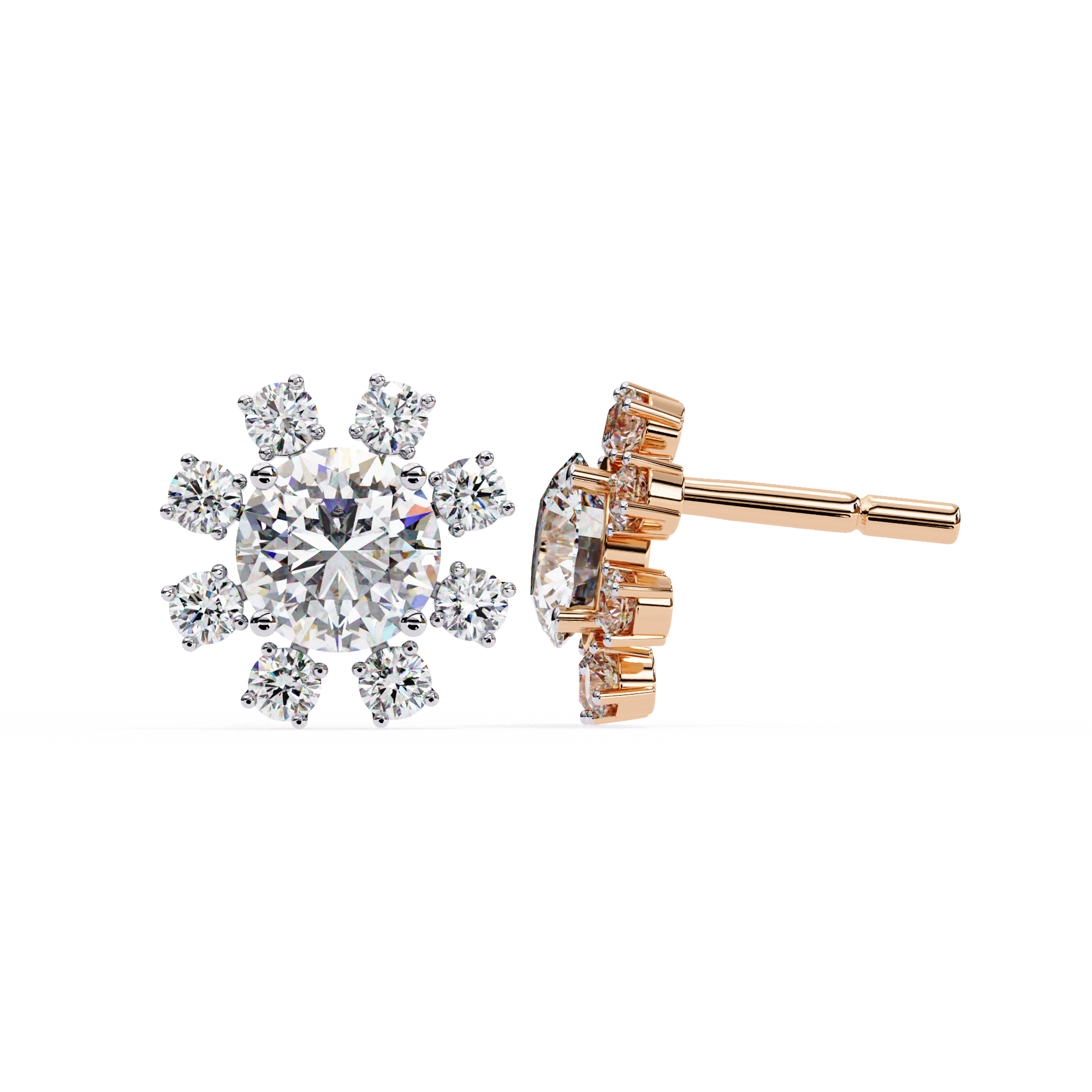 Round Studs with Wide Halo