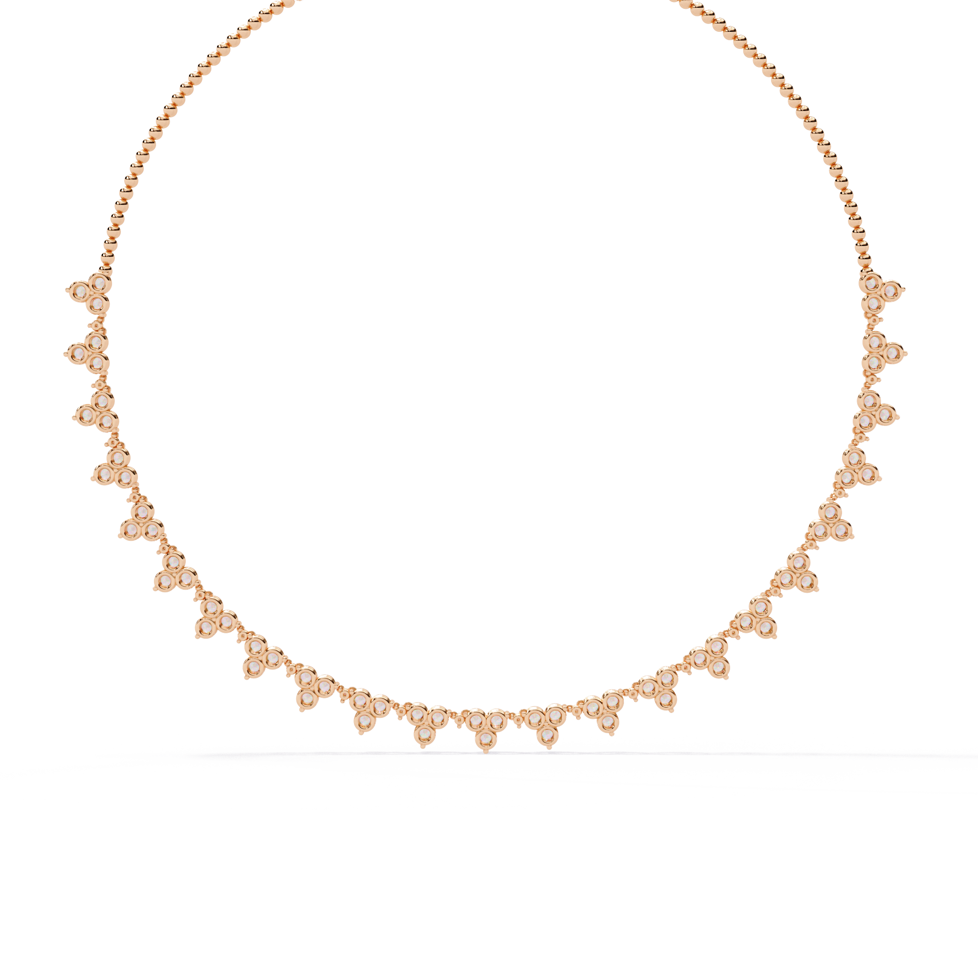 LAB GROWN 3 Stone Gold Diamond Women Necklace