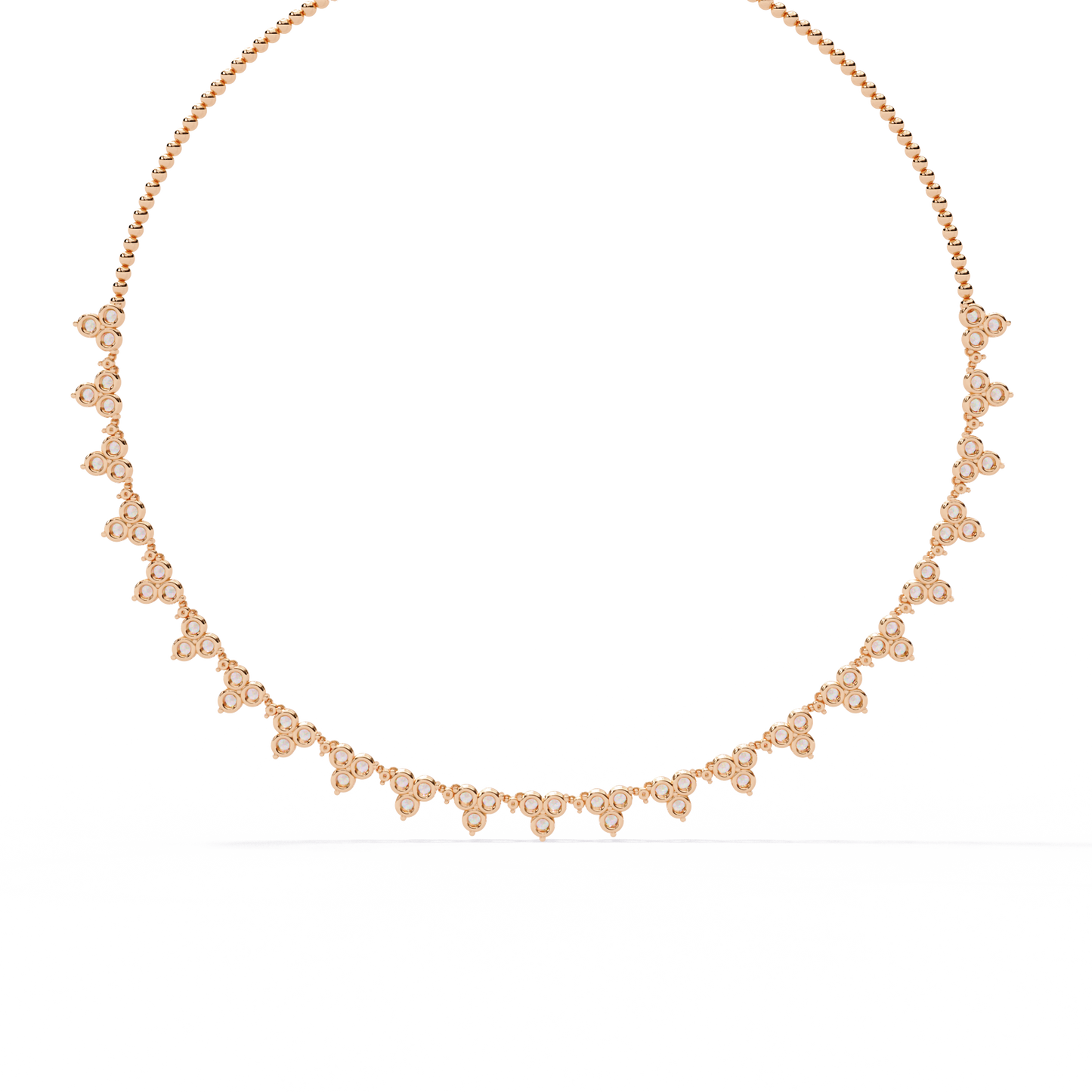 LAB GROWN 3 Stone Gold Diamond Women Necklace