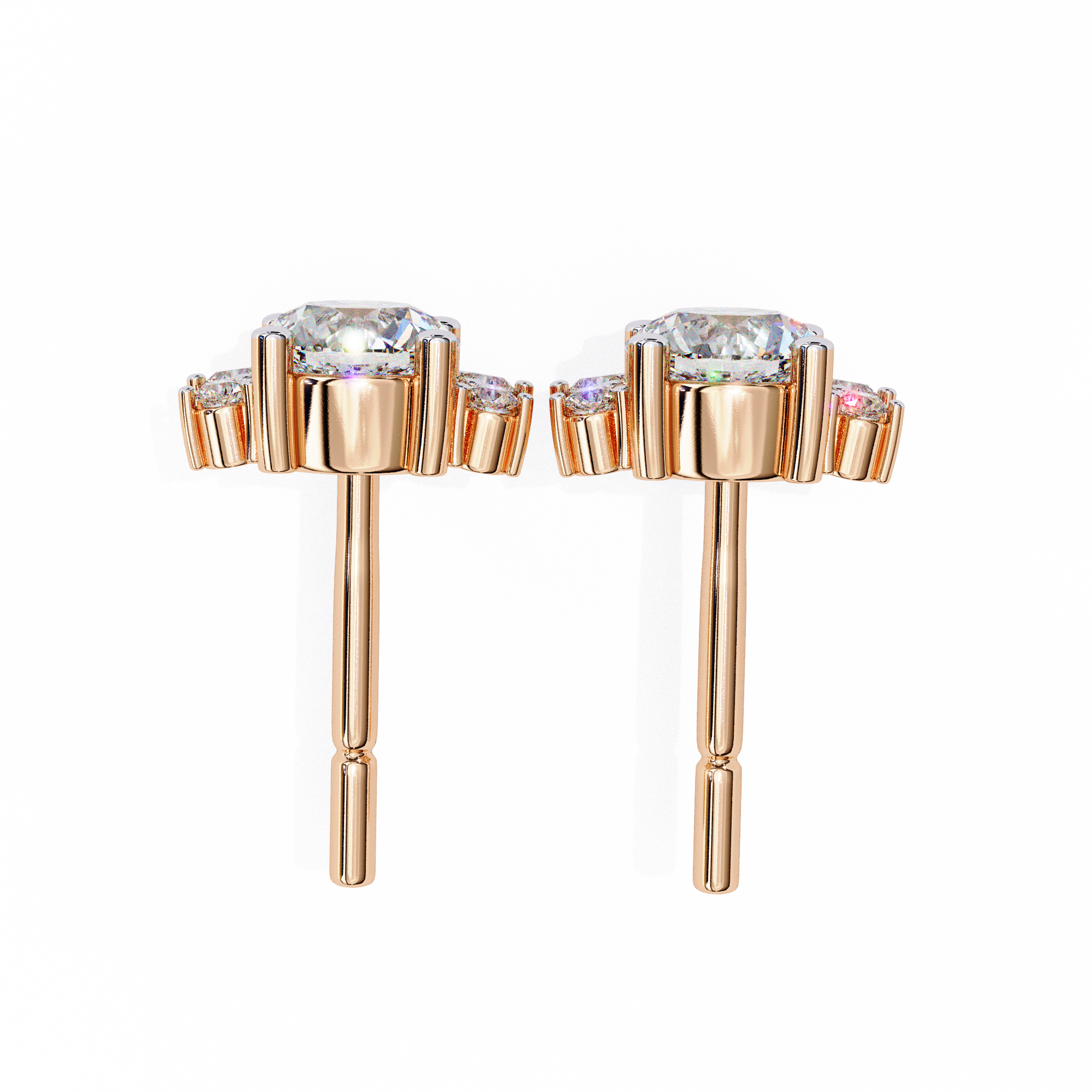 Round Cut Diamond Women's Hoop Earring