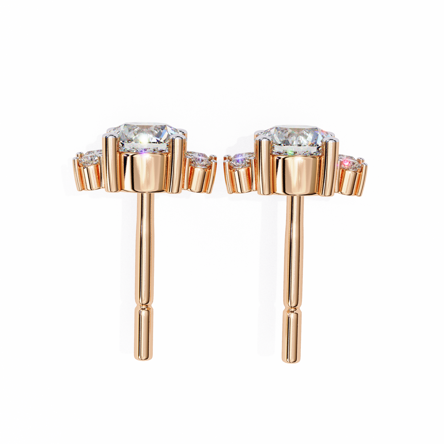 Round Cut Diamond Women's Hoop Earring