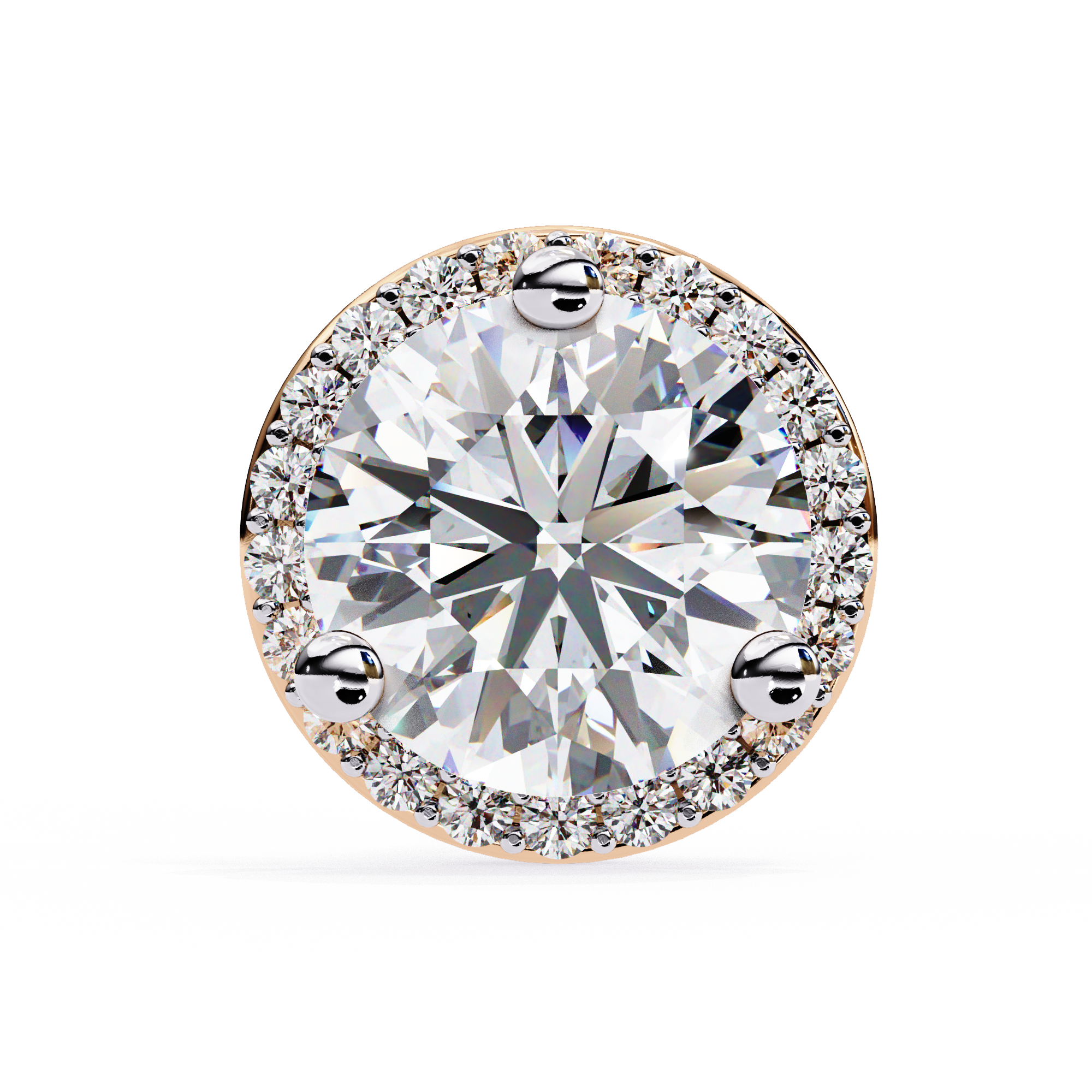 Lab Grown Diamond Round Halo Studs Earrings