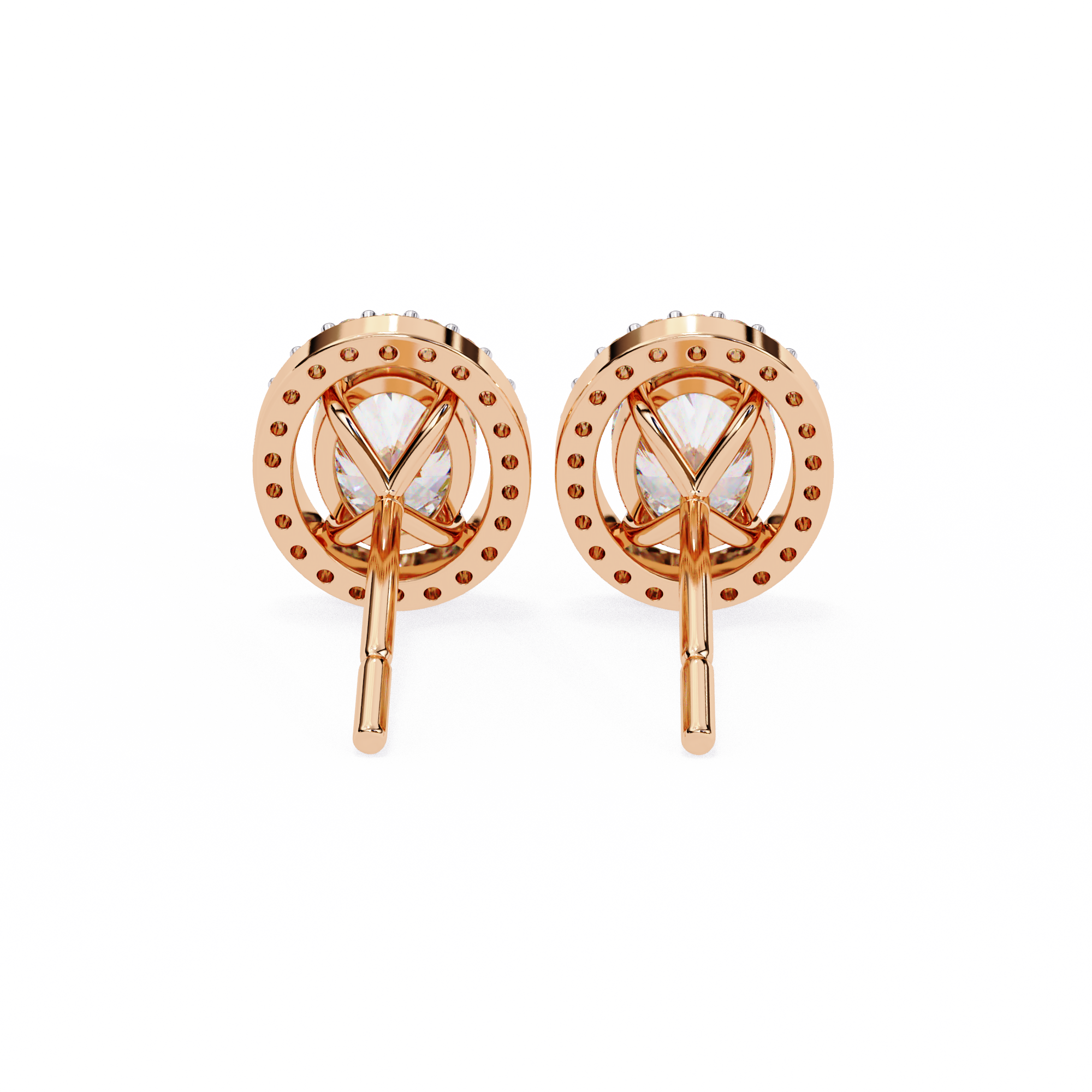 Lab Grown Diamond Solitaire Earring Oval Shape Stud