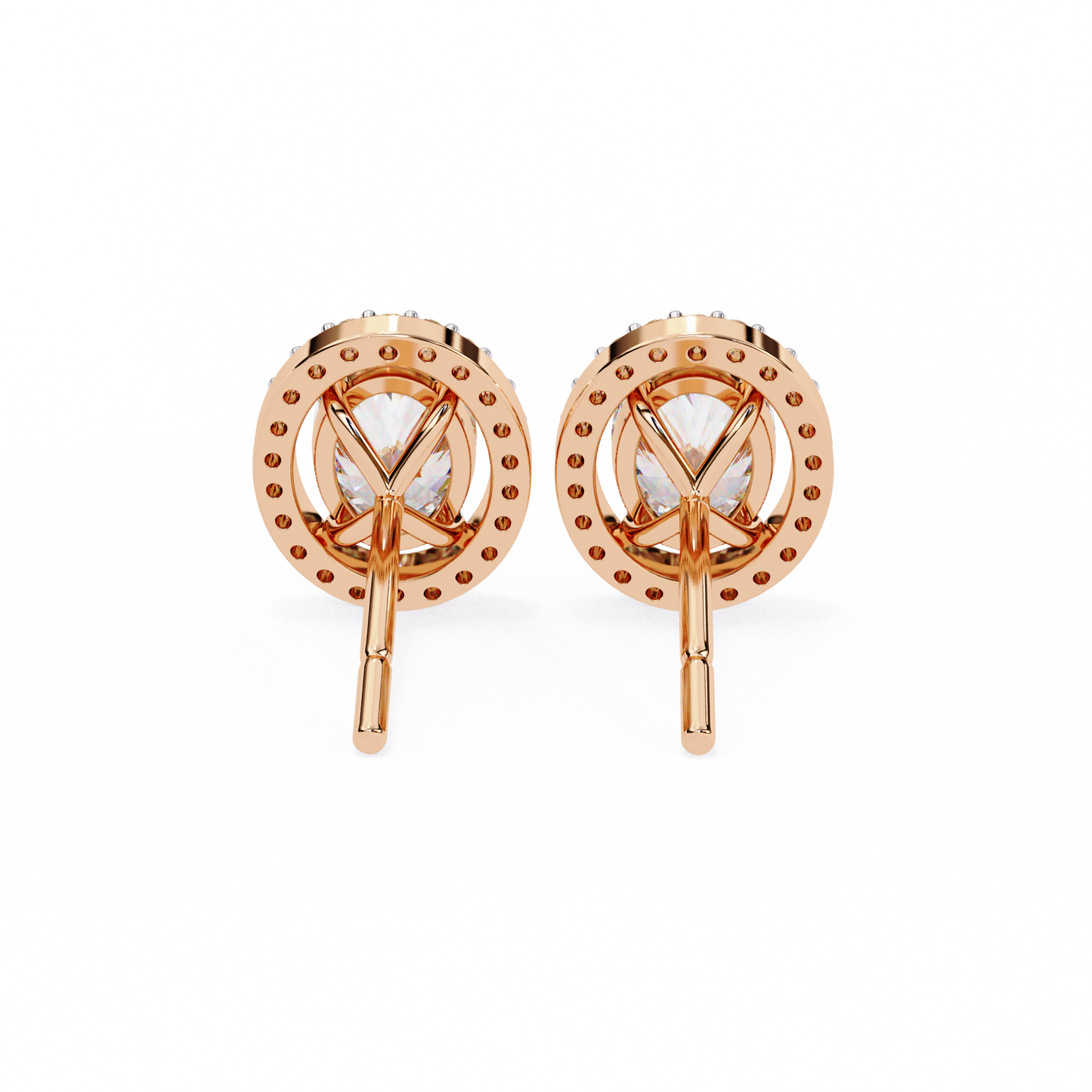 Lab Grown Diamond Solitaire Earring Oval Shape Stud