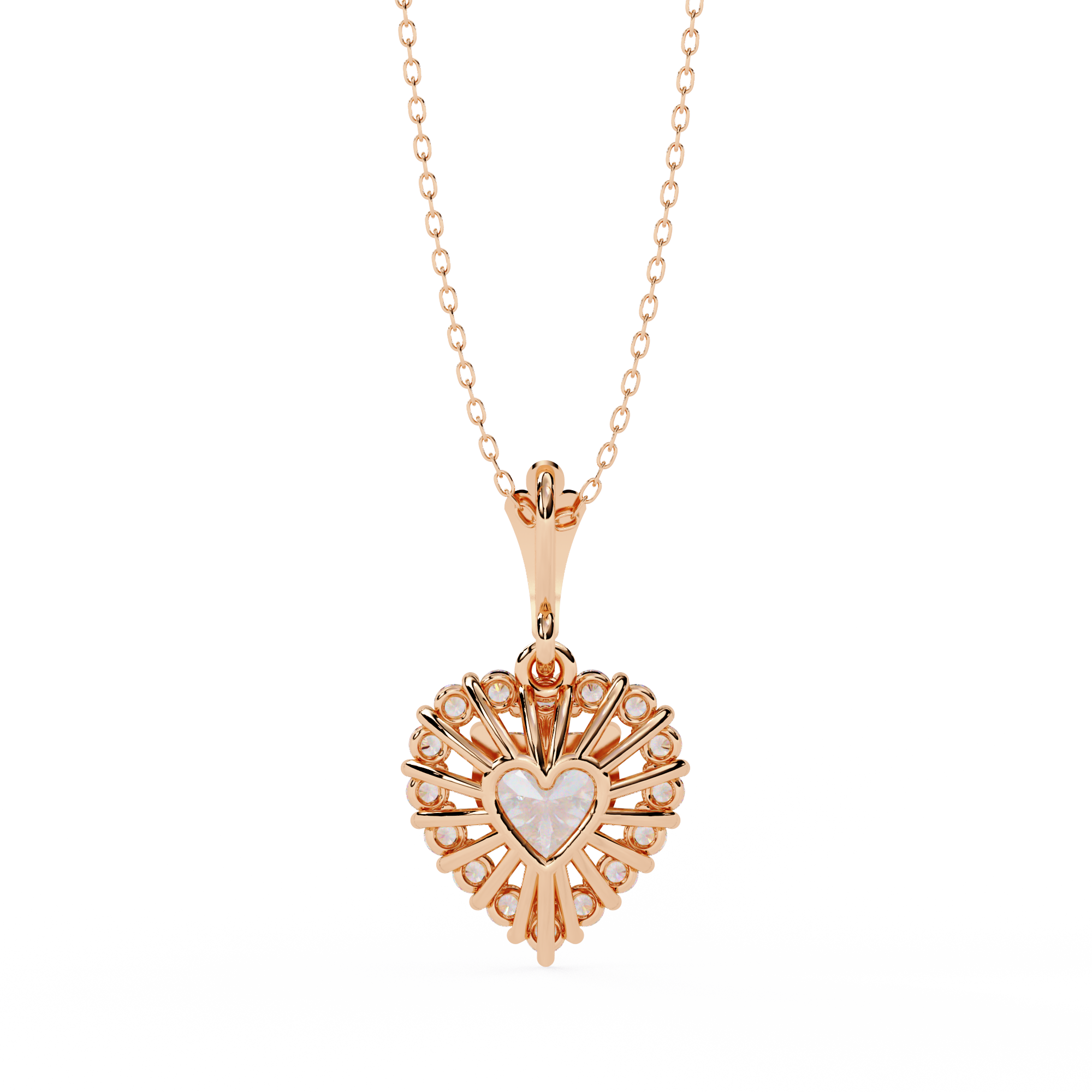 Heart-Shaped Diamond Halo Pendant Brilliant Love Symbol