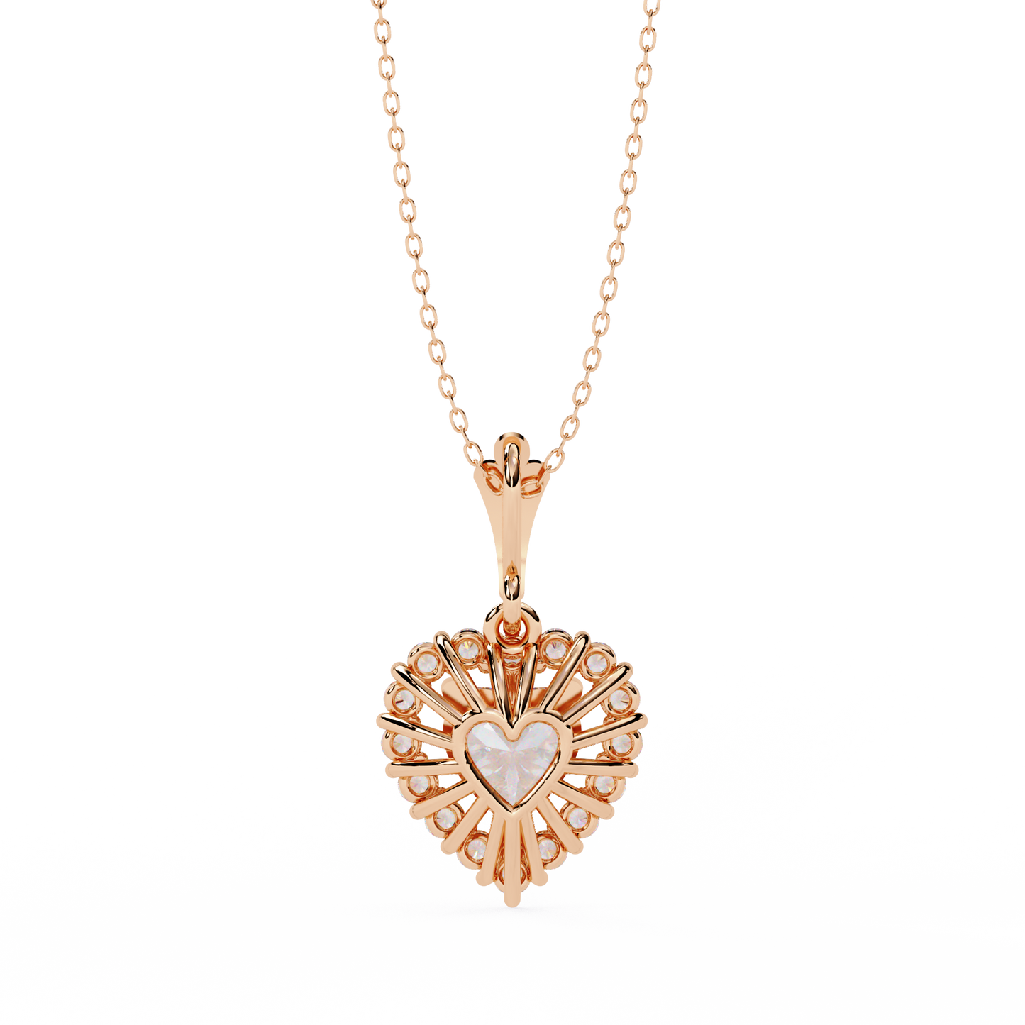 Heart-Shaped Diamond Halo Pendant Brilliant Love Symbol