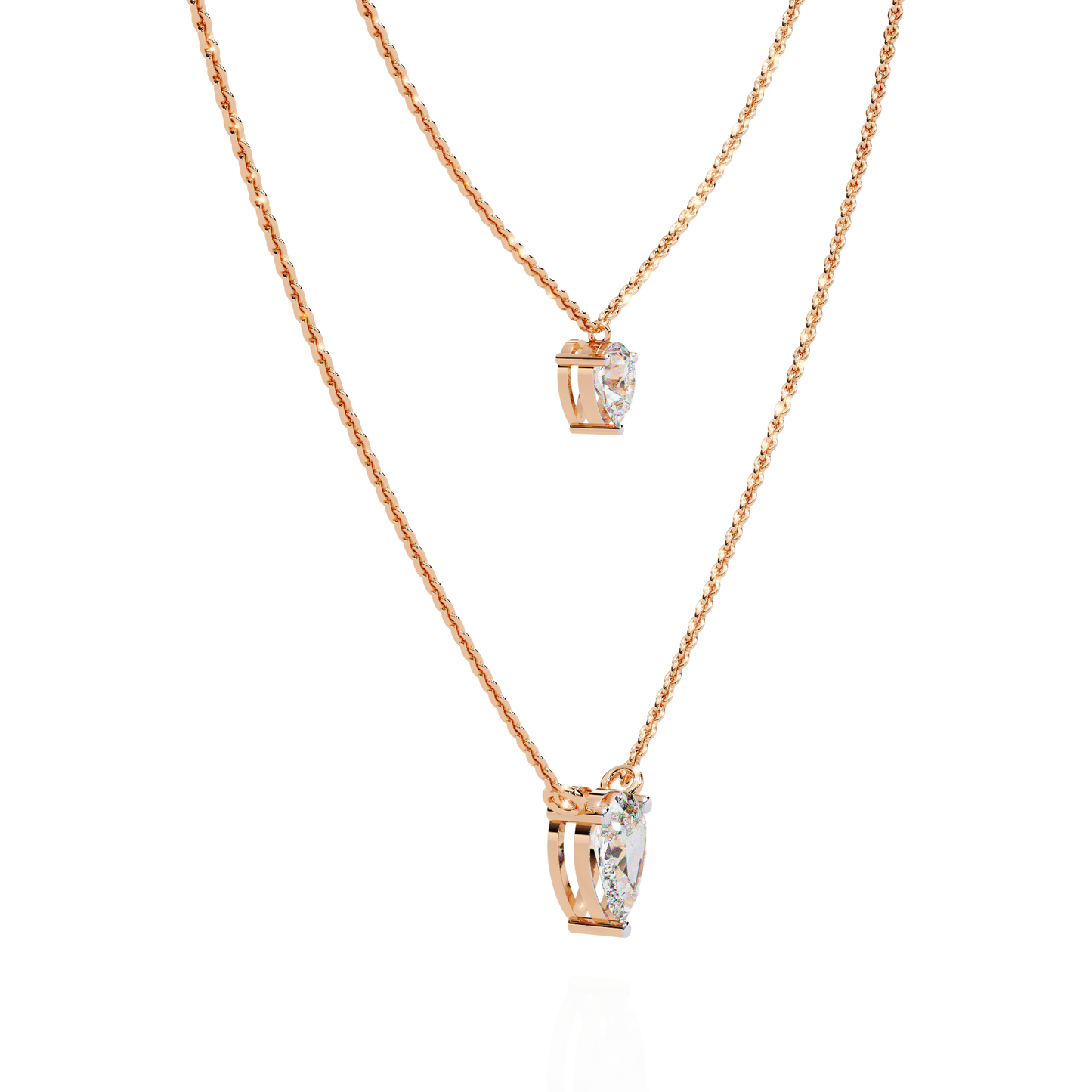 Two Pear Diamond Necklace