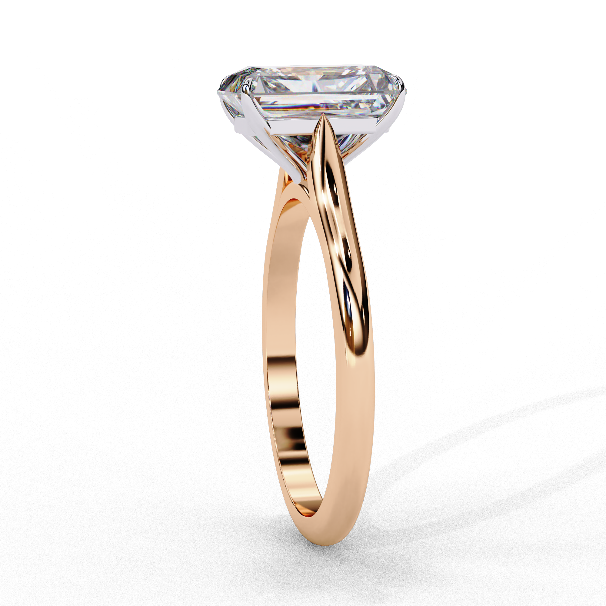 Emerald Lab Grown Diamond Solitaire Ring