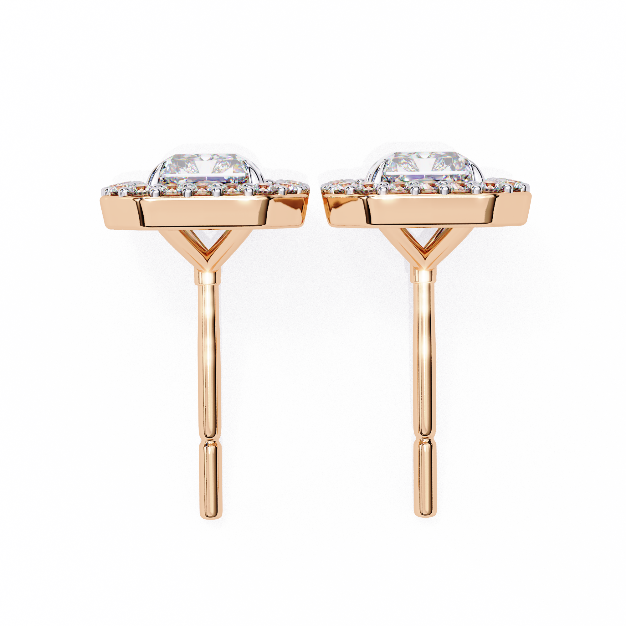 Lab Grown Diamond Earring Studs Radiant Stone