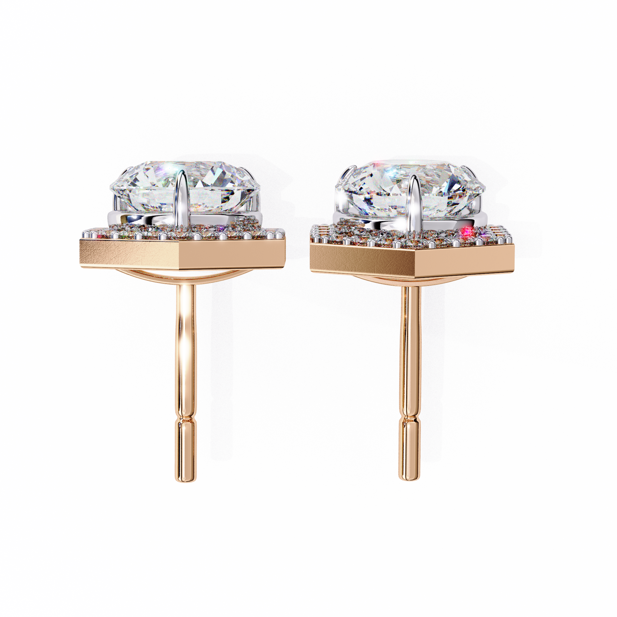 Hexa Glow Round Diamond Earrings