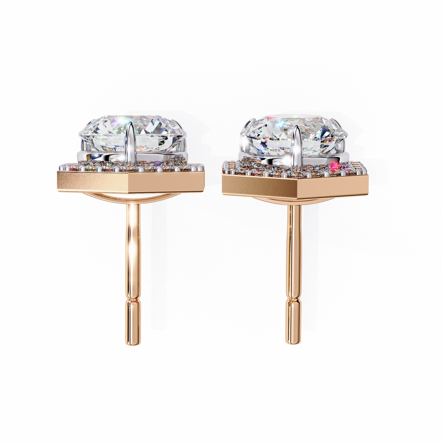 Hexa Glow Round Diamond Earrings