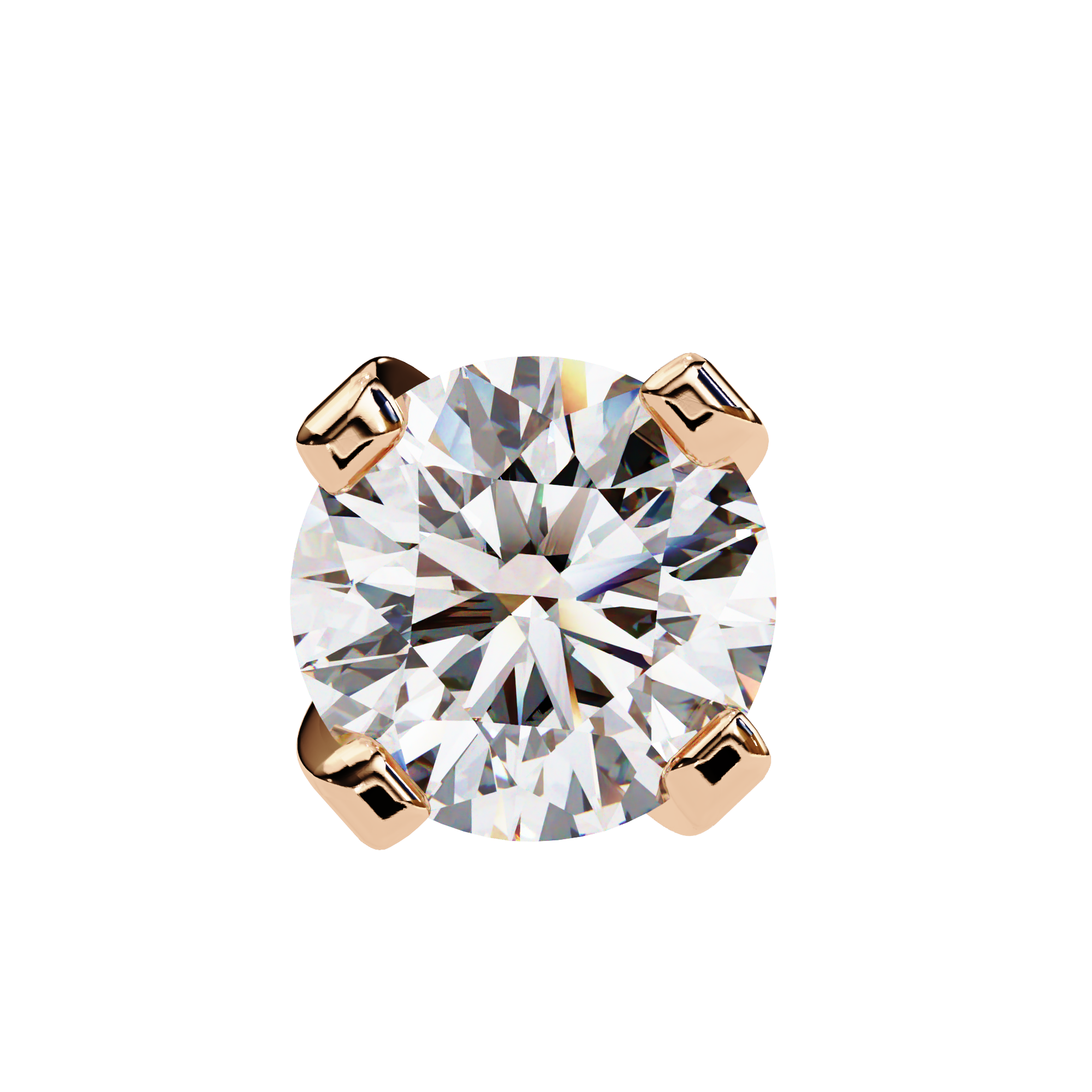 Round Cut Diamond 4 Prong Stud Earrings