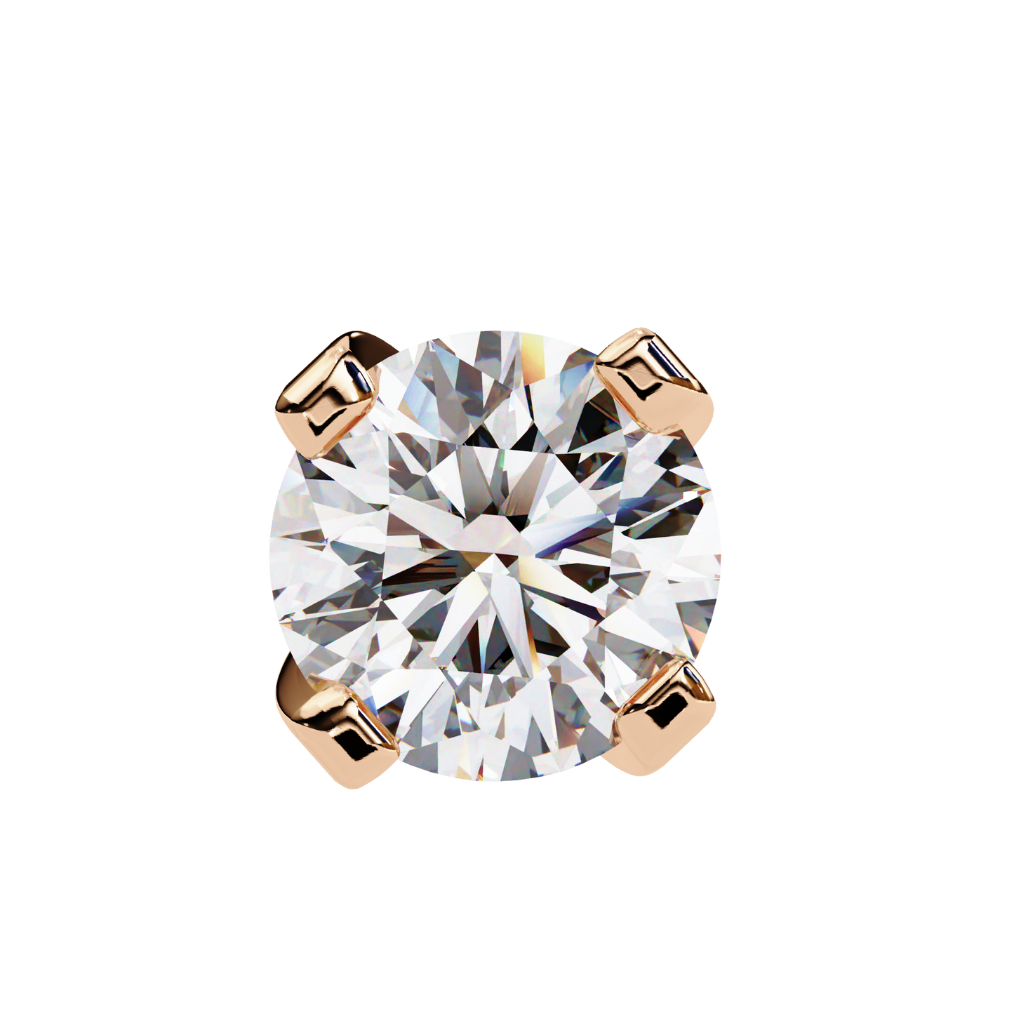 Round Cut Diamond 4 Prong Stud Earrings