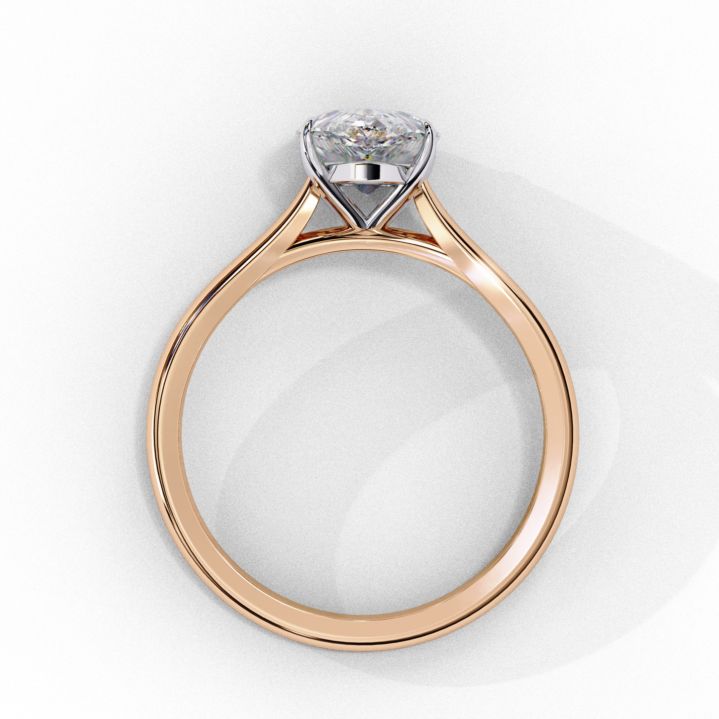 Pear Cut Lab Grown Diamond Solitaire Diamond Engagement Ring