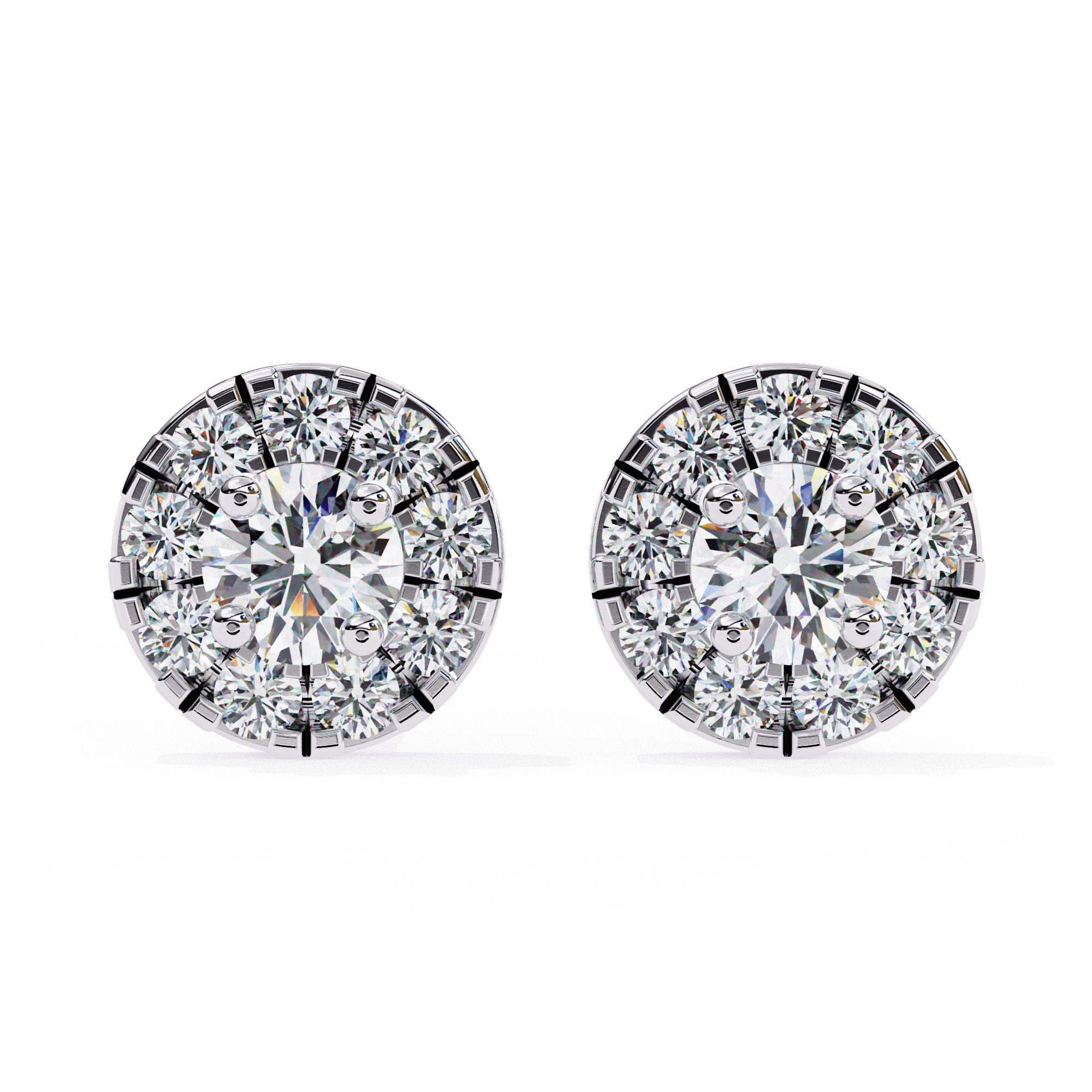 Halo Lab Grown Diamond Stud Earrings