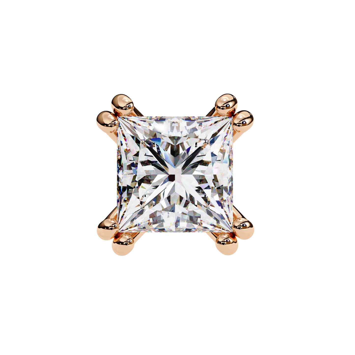 Princess Cut Lab Grown Diamond Stud Earrings