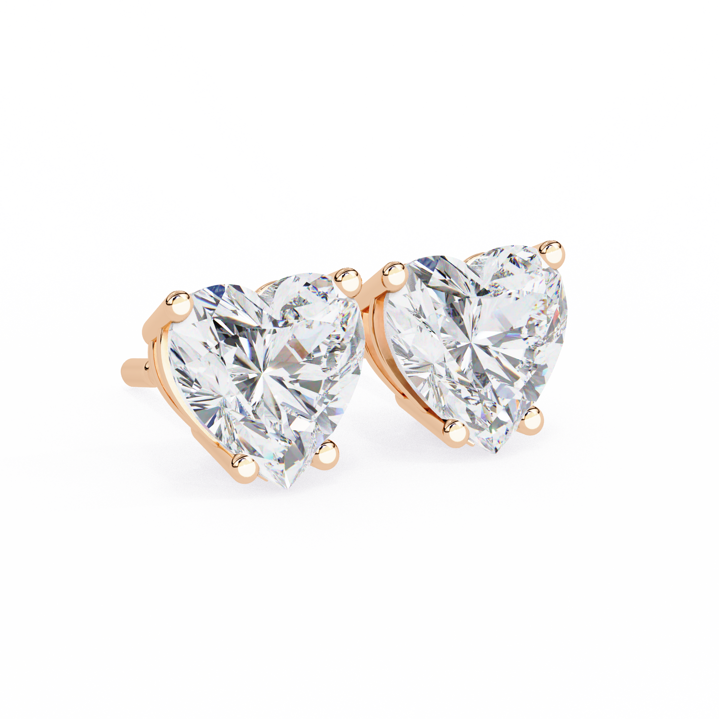 Heart Shape Lab Grown Diamond Earring Stud