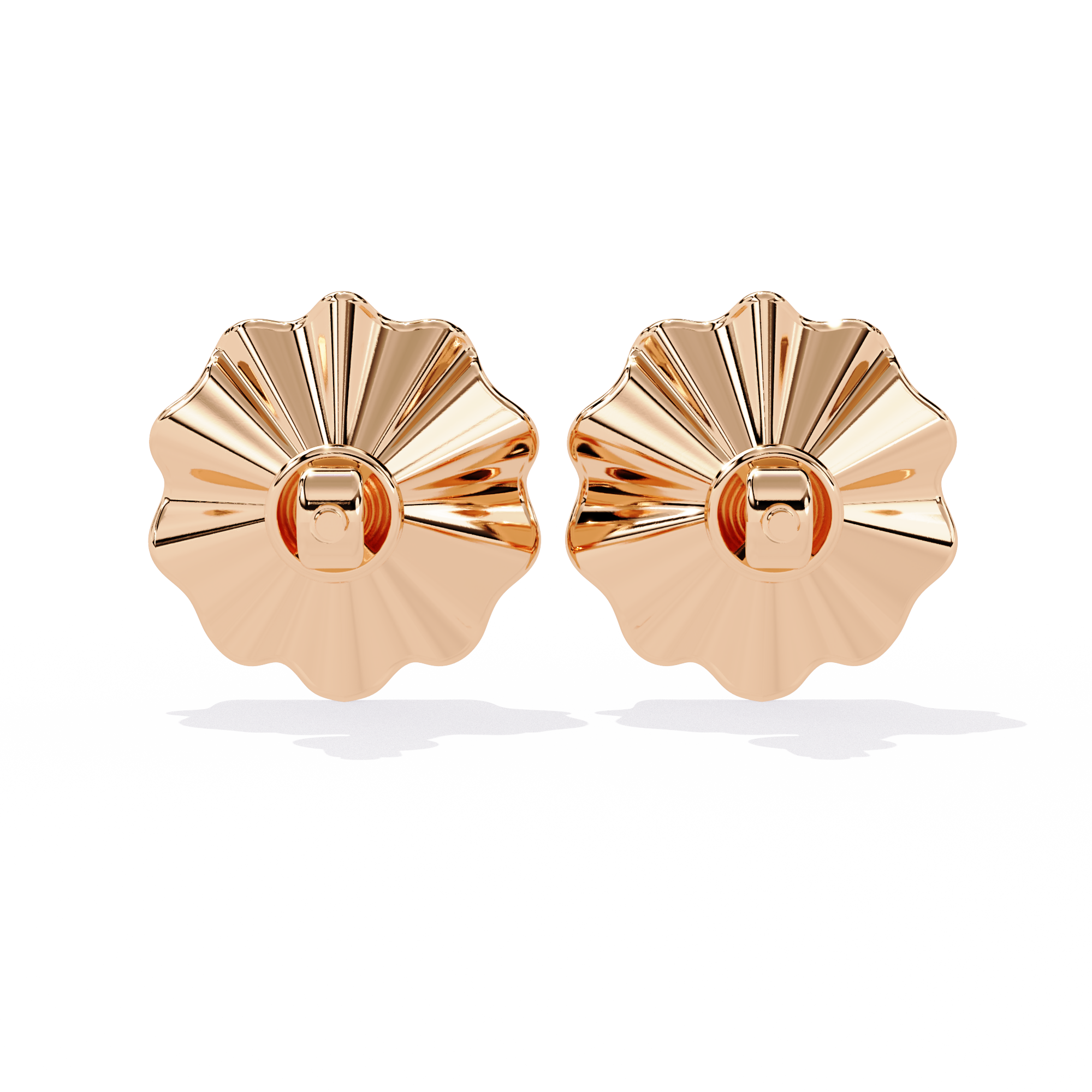 Tiny Gold Studs Earrings - Floral Elegance | Lab-grown Diamond