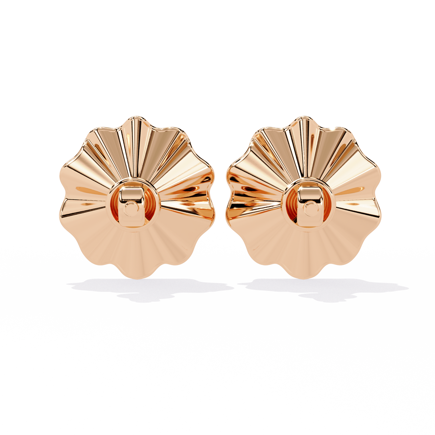 Tiny Gold Studs Earrings - Floral Elegance | Lab-grown Diamond