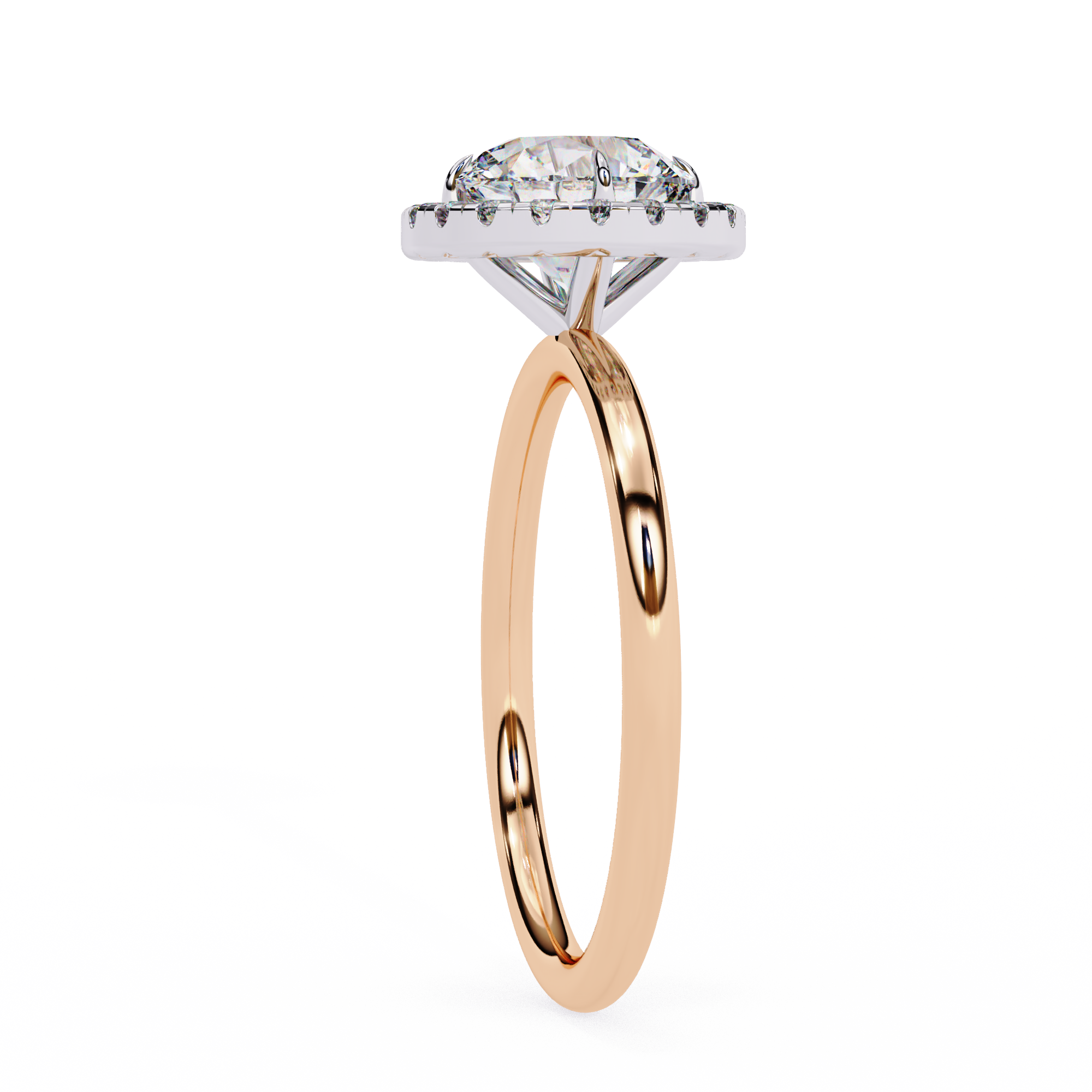 Lab Grown Round Diamond Halo Engagement Rings