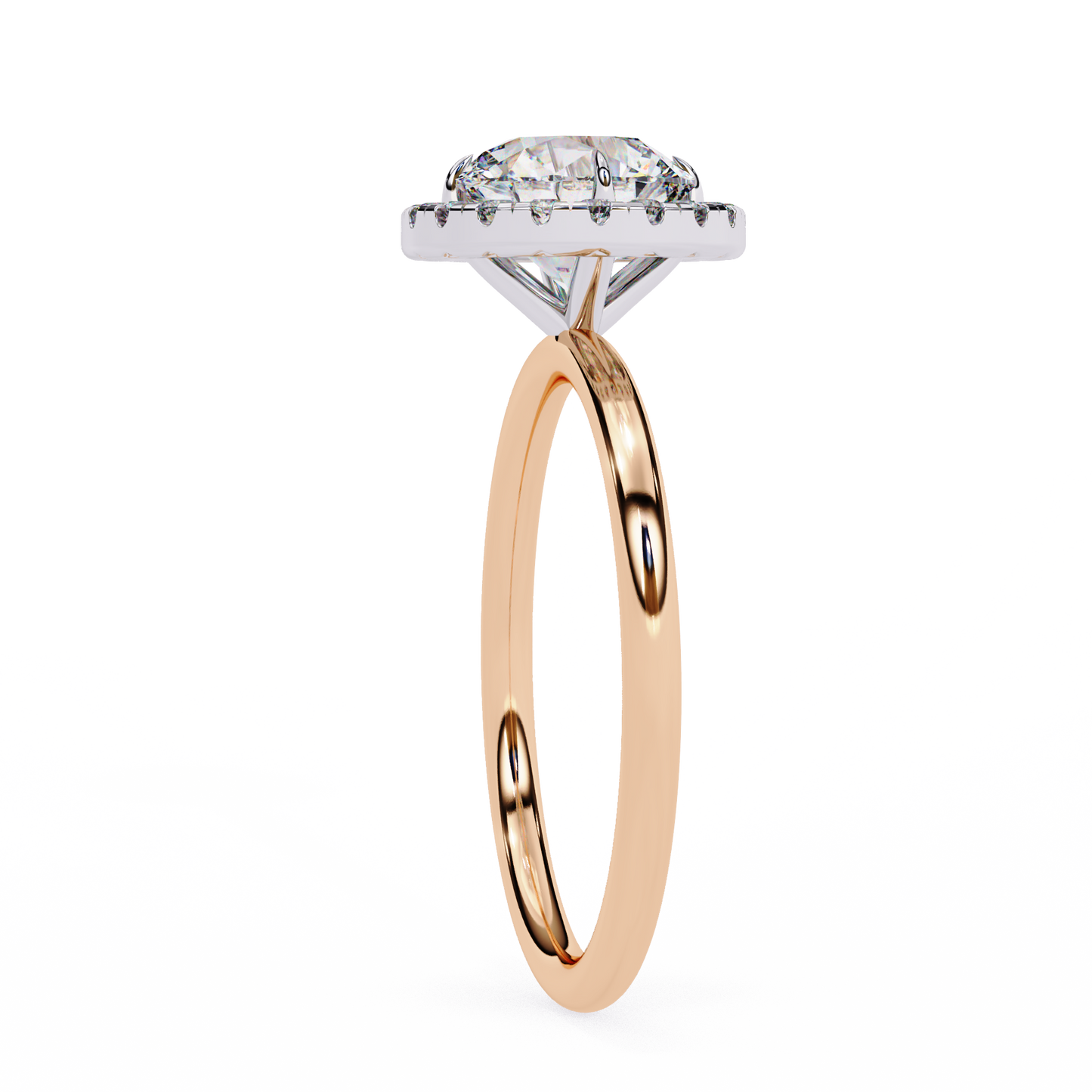 Lab Grown Round Diamond Halo Engagement Rings