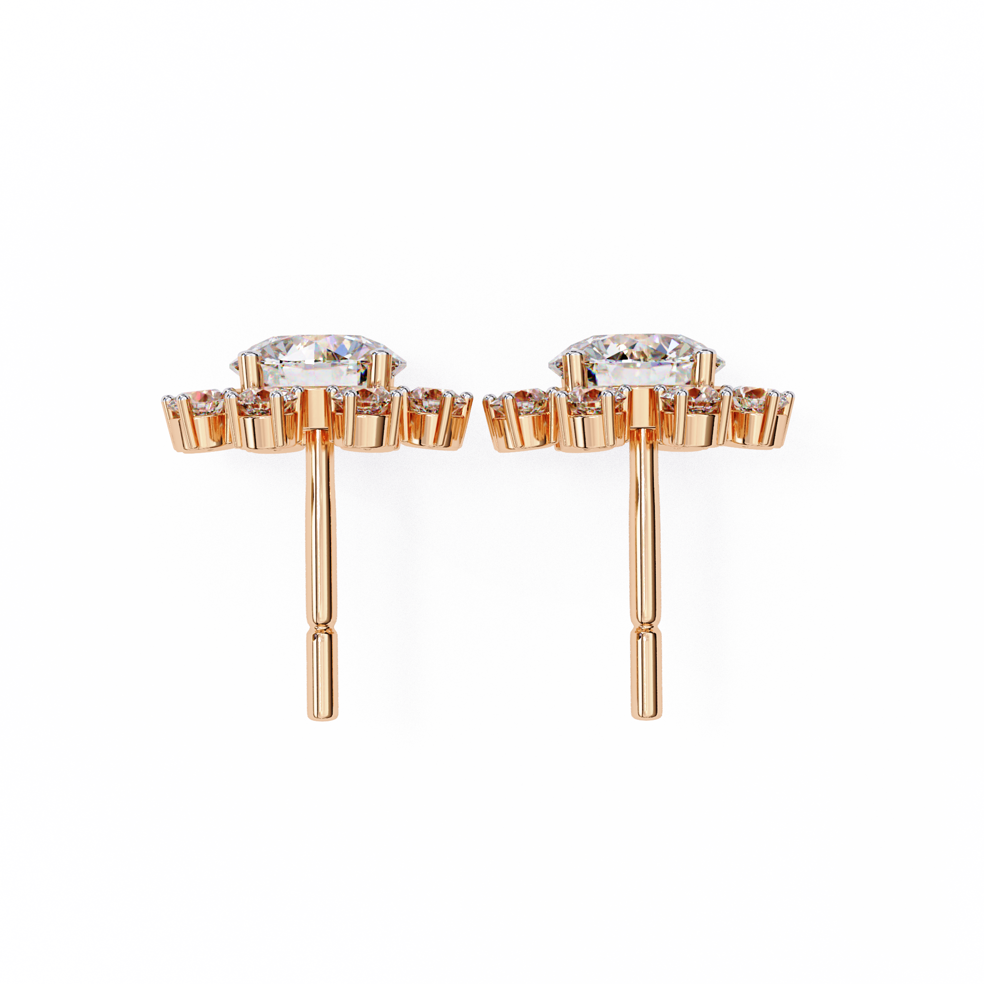 Round Studs with Wide Halo