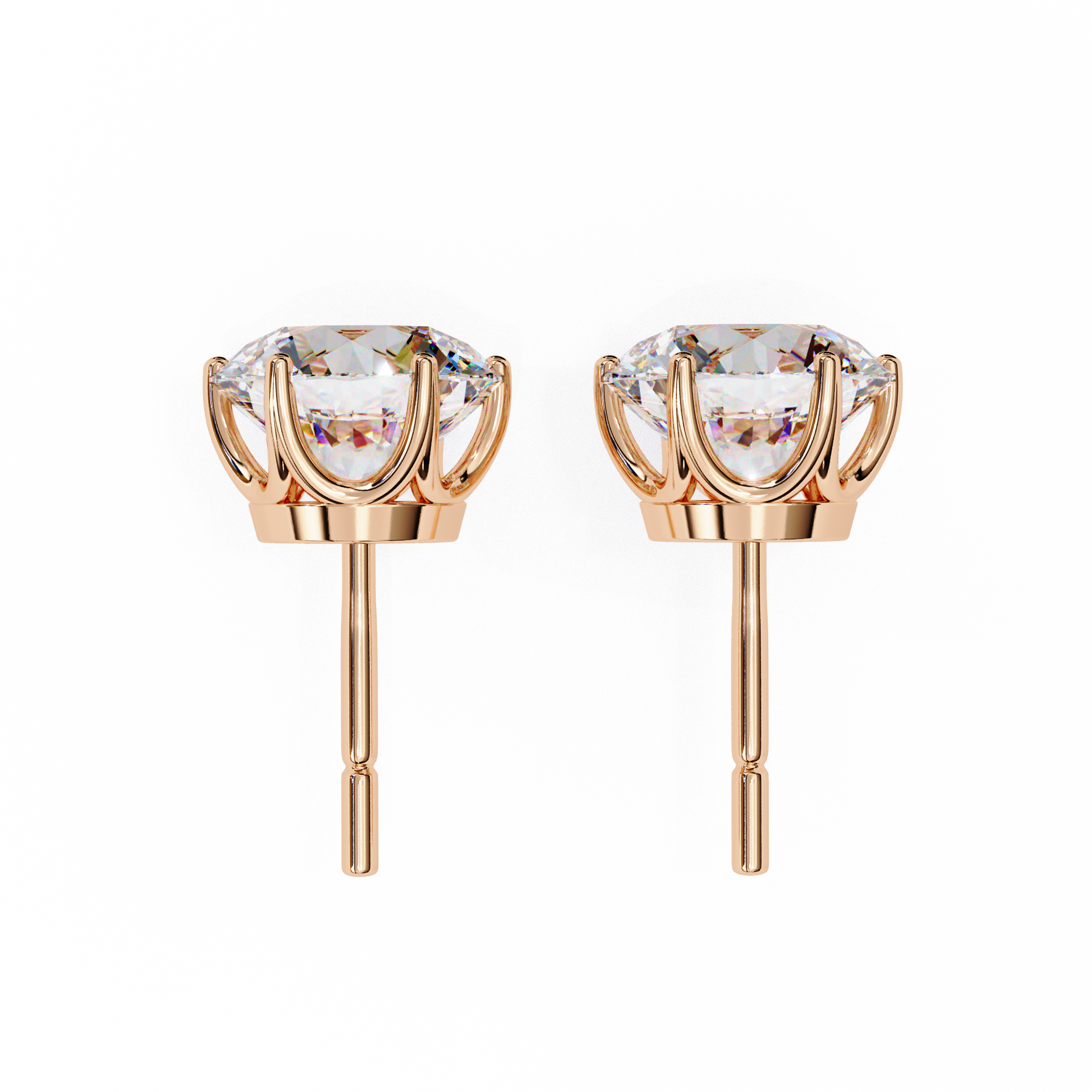 Classic Six Claw Diamond Stud Earrings