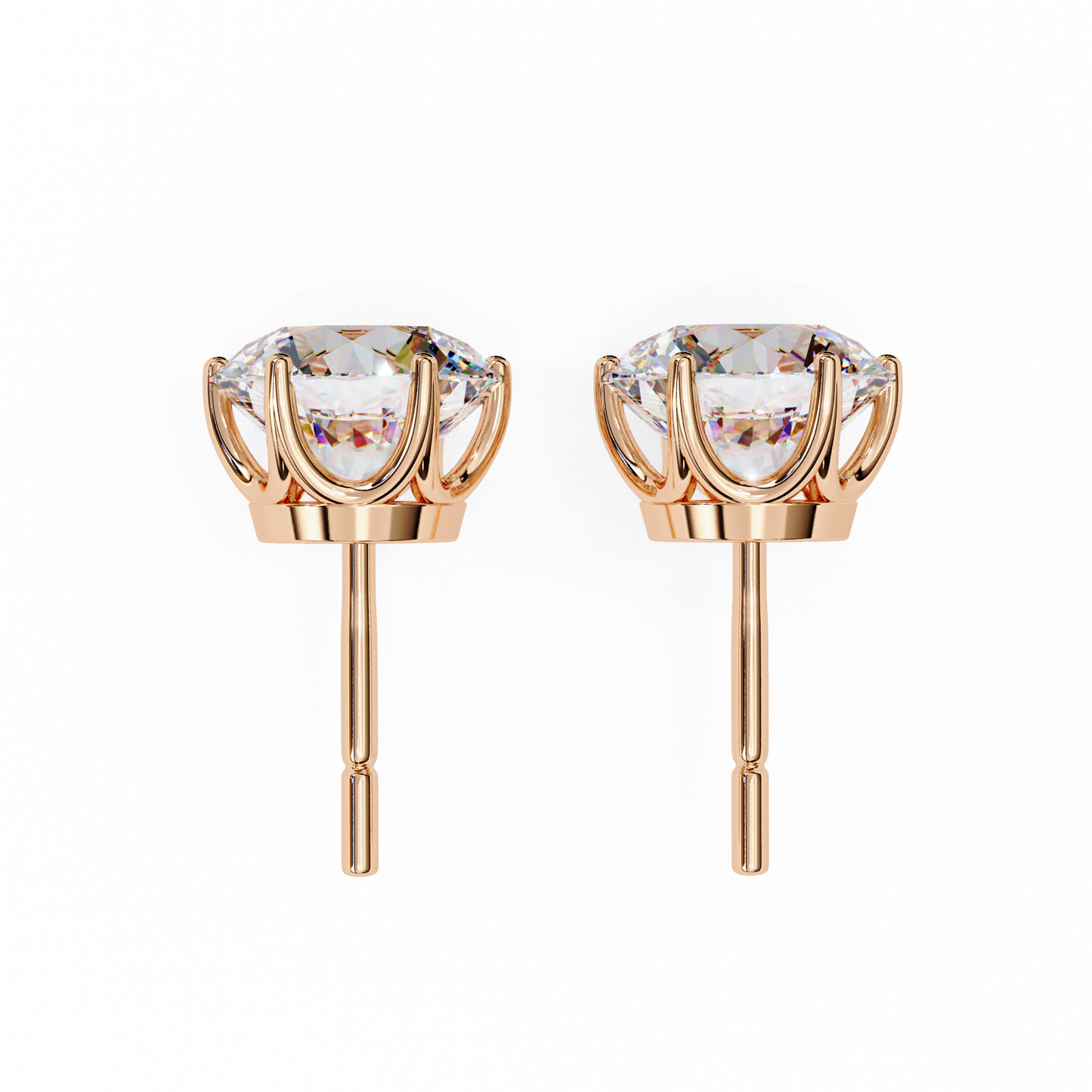 Classic Six Claw Diamond Stud Earrings