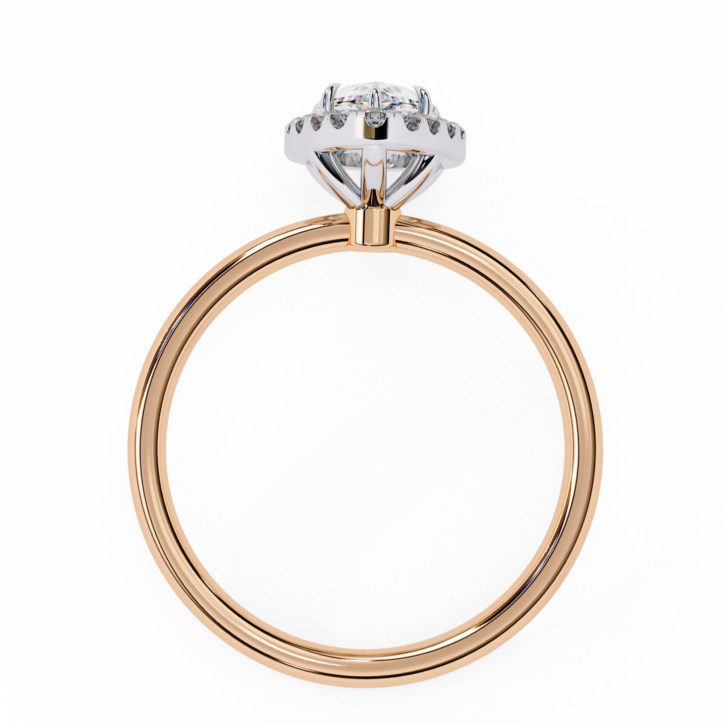 Lab Grown Pear Diamond Halo Engagement Rings