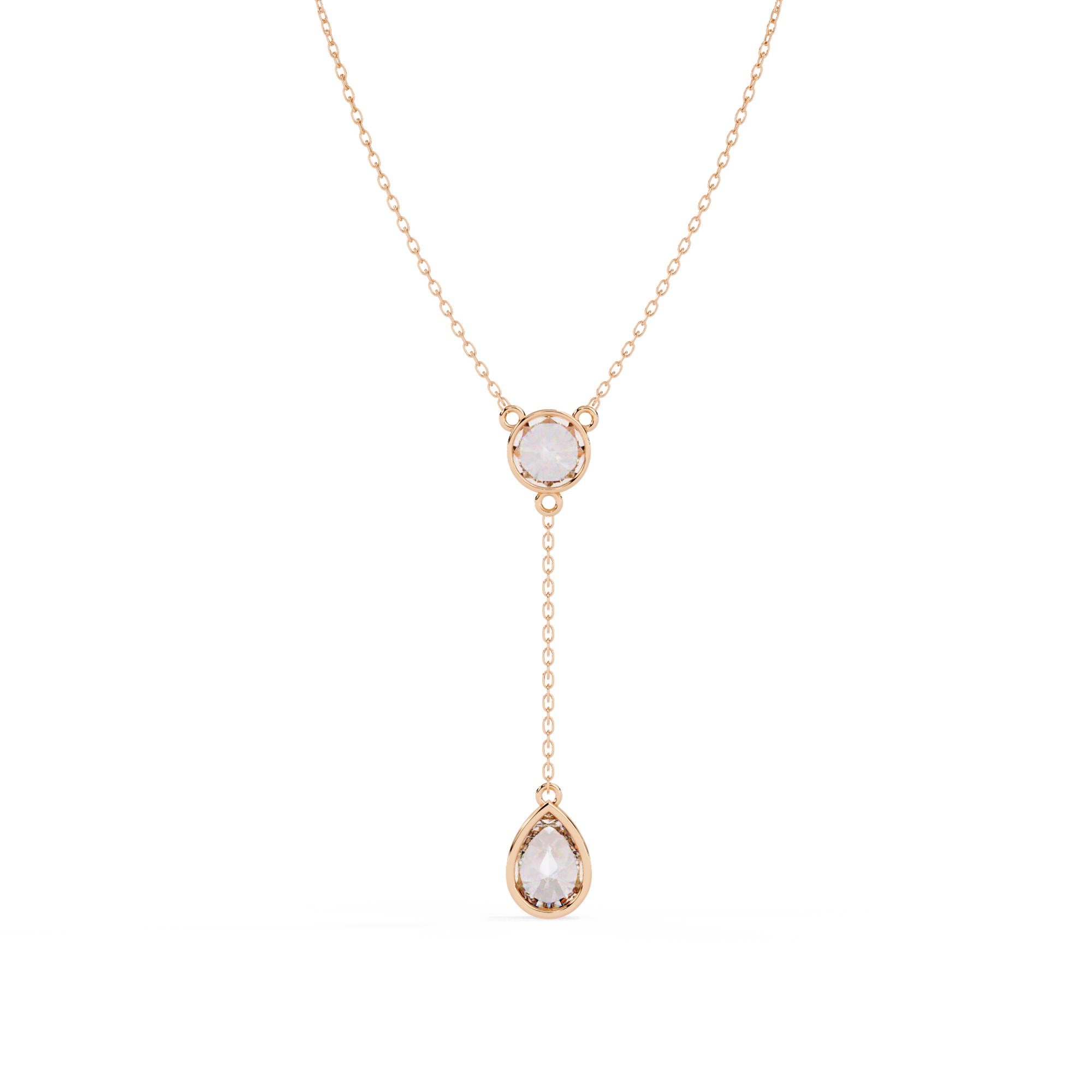 Classic Y-Necklace with Sparkling Diamonds
