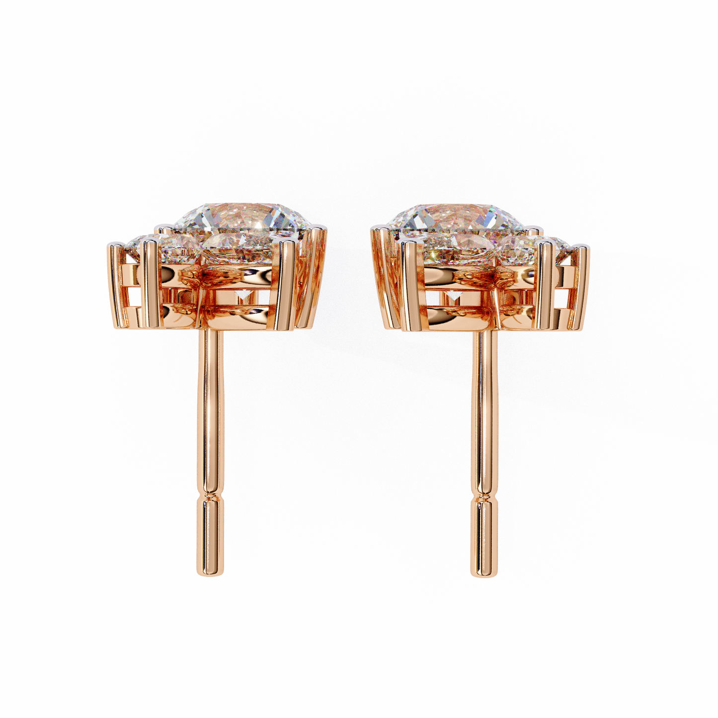 Round and Marquise Cluster Studs