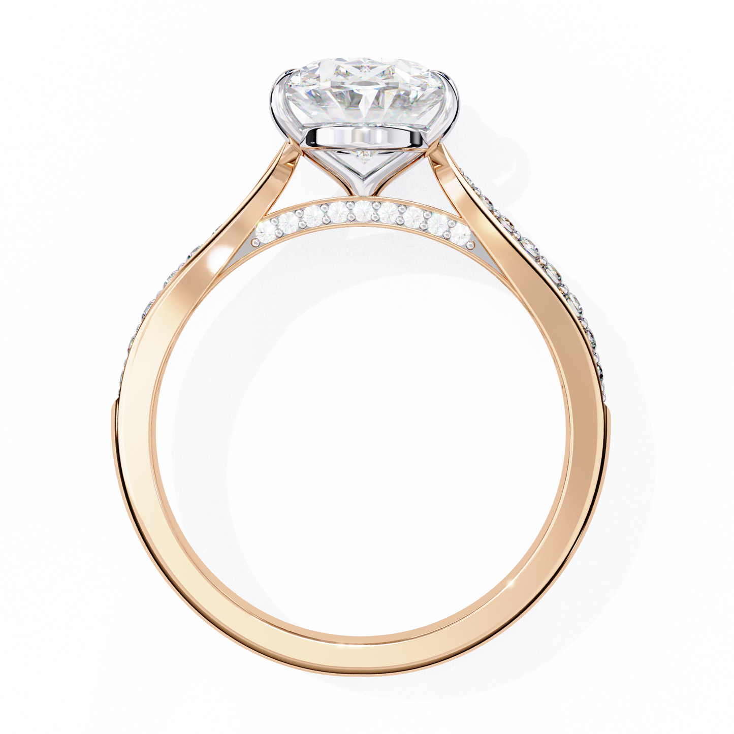 Sleek Side Stone Engagement Ring
