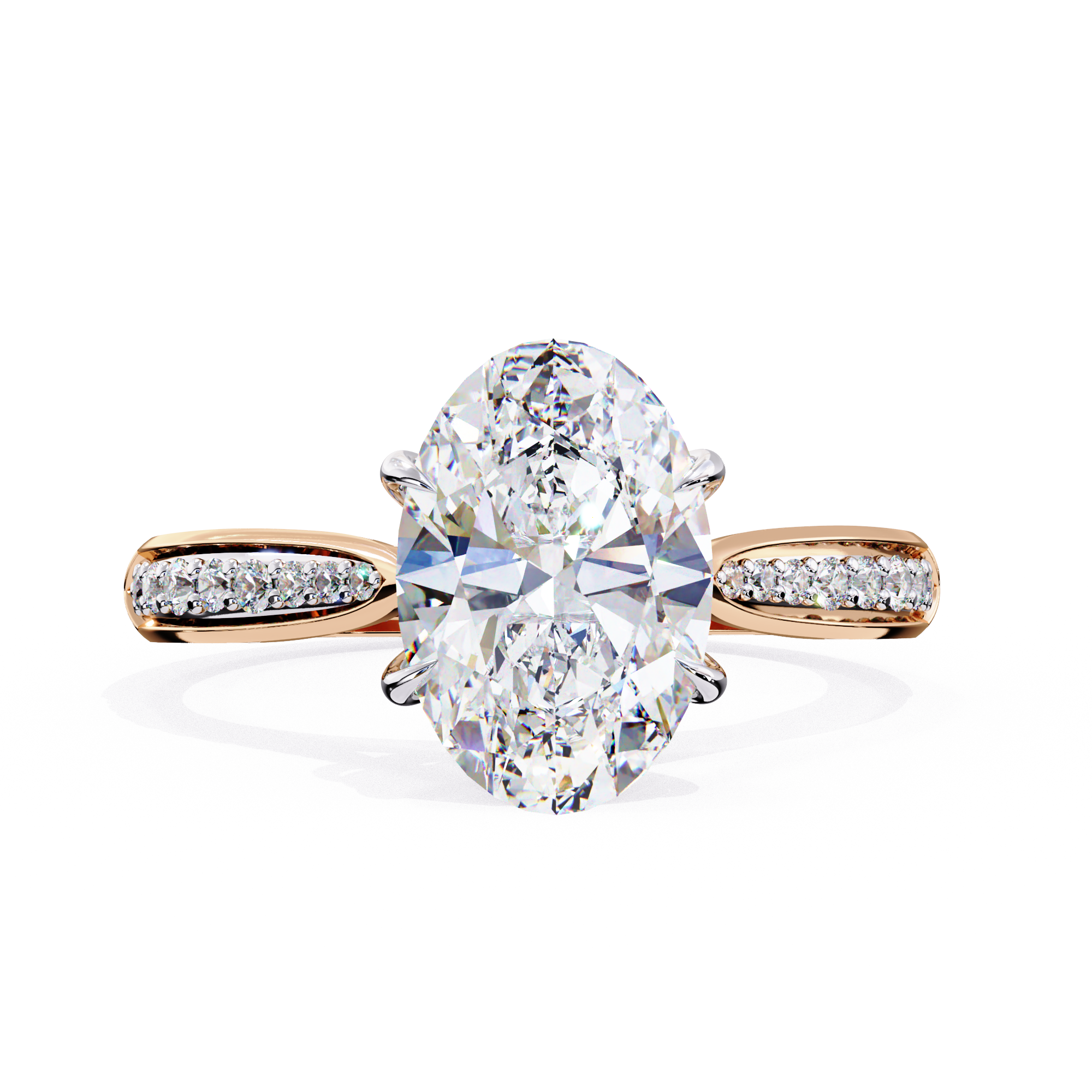 Sleek Side Stone Engagement Ring