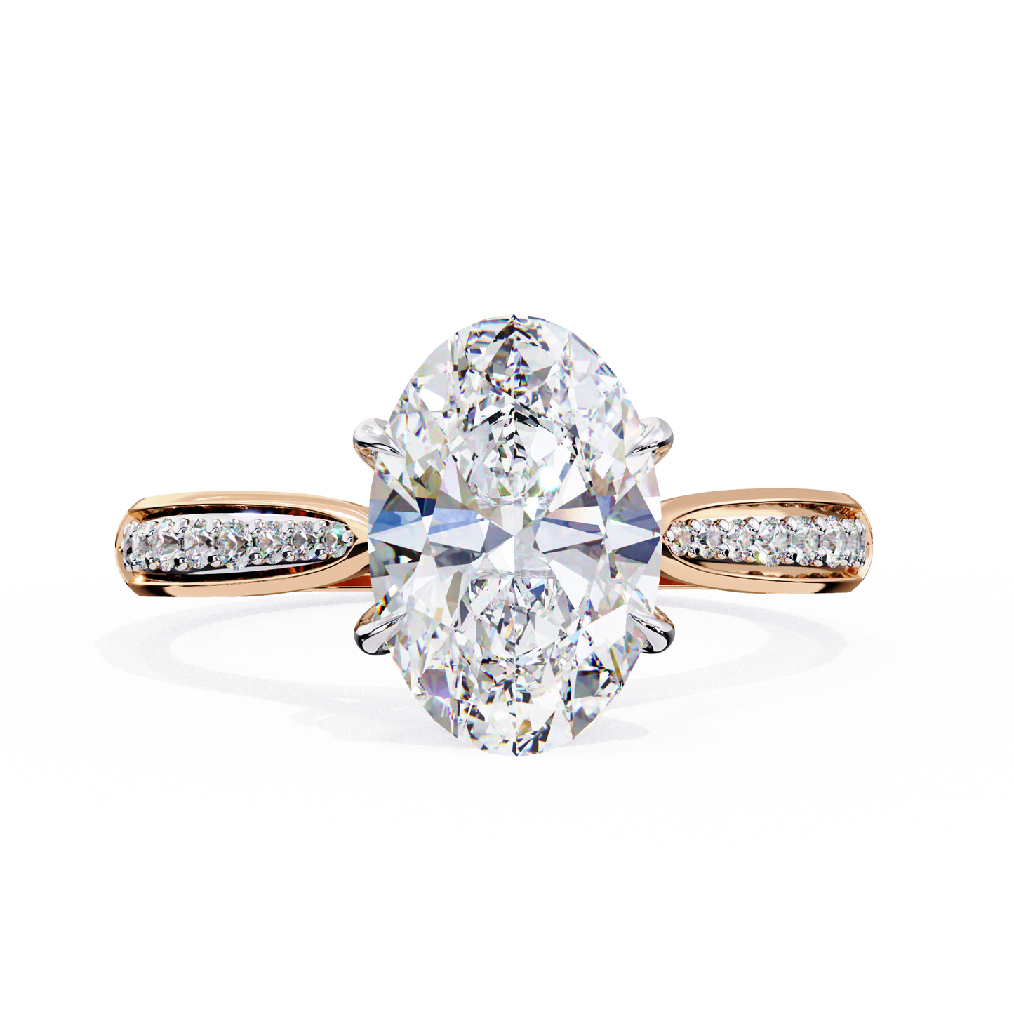 Sleek Side Stone Engagement Ring