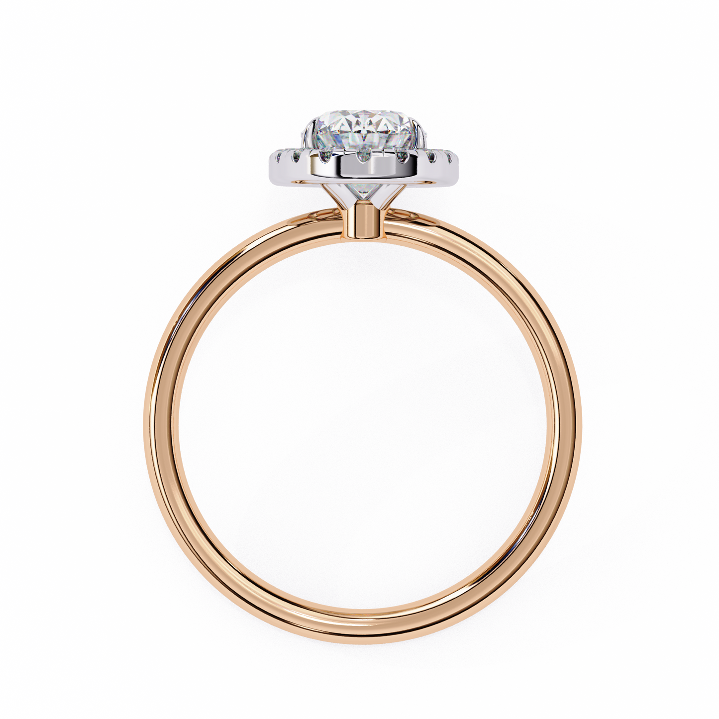Lab Grown Oval Diamond Halo Engagement Rings