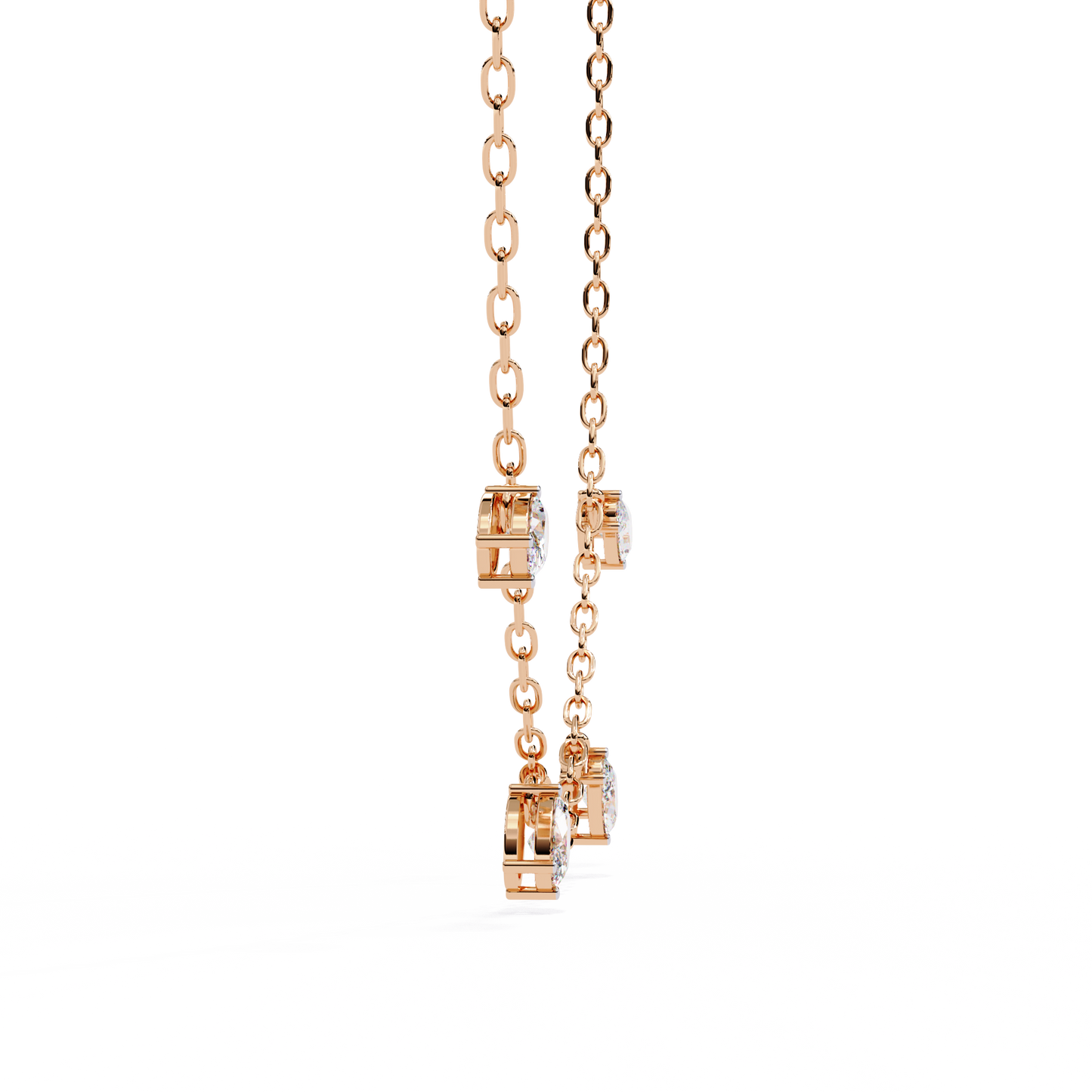 Lab Grown Diamond Oval Shape Simple Necklace