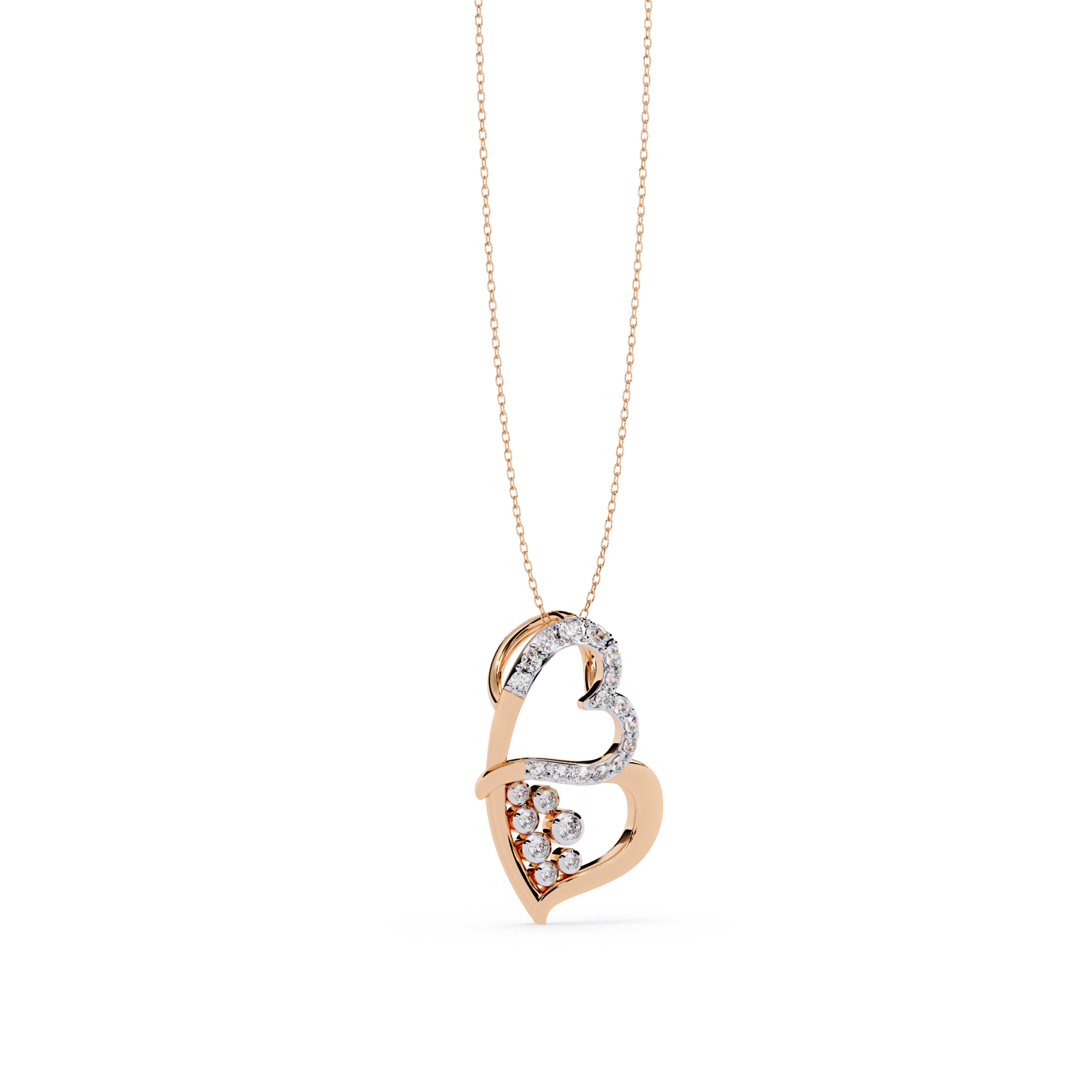 Modern Double Heart Design Pendant