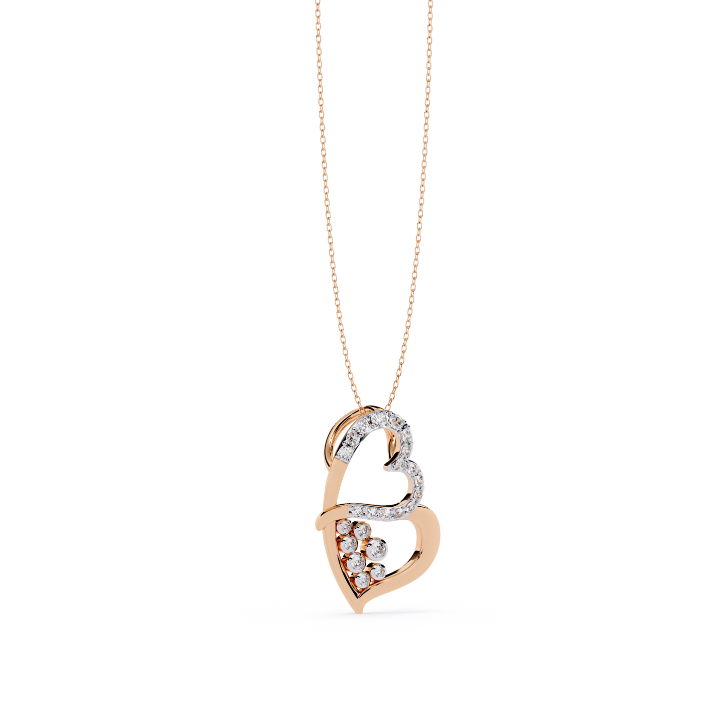 Modern Double Heart Design Pendant